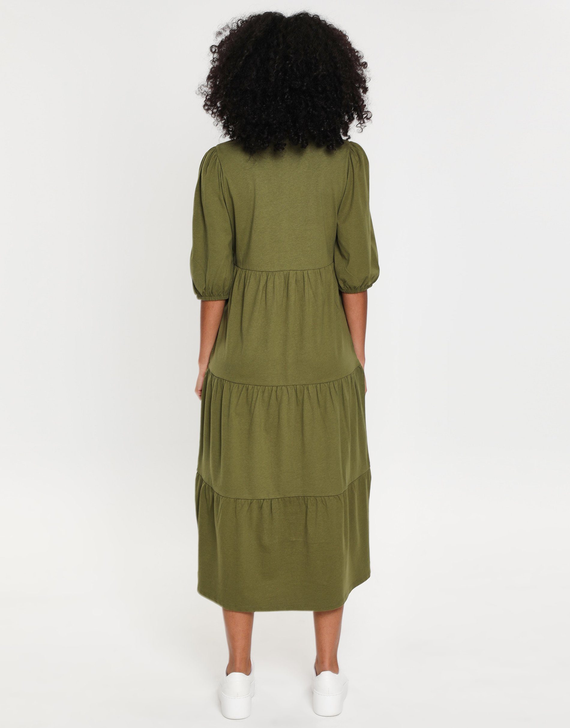 THB Tiered Olive Threadbare Dress Finn Sommerkleid Midi