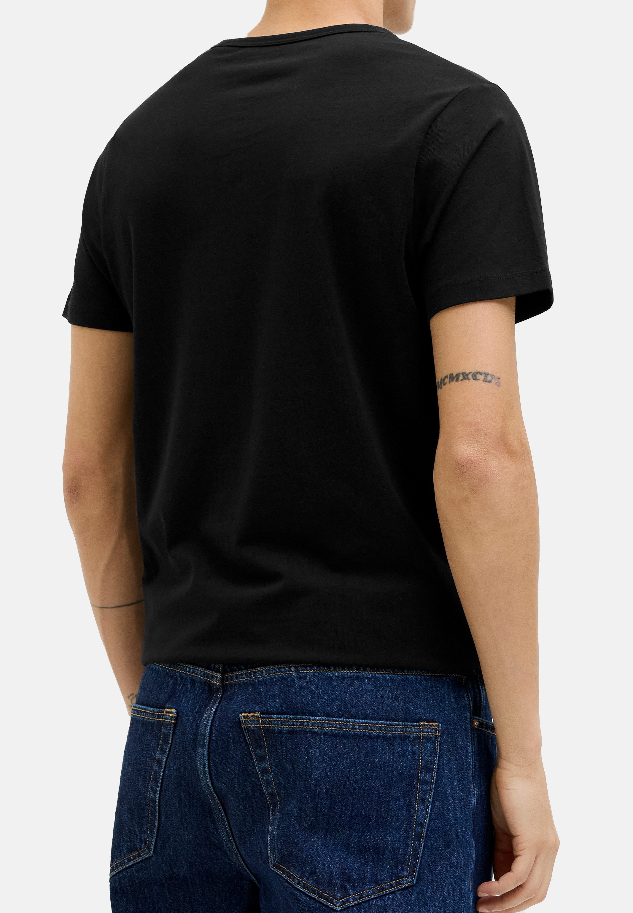 Jack & Jones T-Shirt 4er Pack Basic (Spar-Set, 4-tlg) T-Shirt - Baumwolle - Atmungsaktiv - Vielseitiges Basic