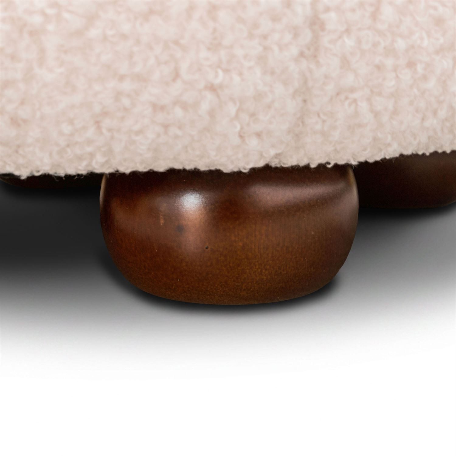 Lookway Hocker NOLLIE aus Bouclé-Stoff mit dekorativer Segmentoptik (1x Hocker), Durchmesser: ⌀ 34 cm – Bild 5 von 5