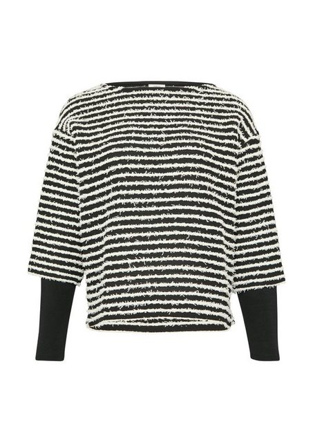 s.Oliver BLACK LABEL Sweatshirt - Damen Sweatshirt mit Strukturstreifen günstig online kaufen