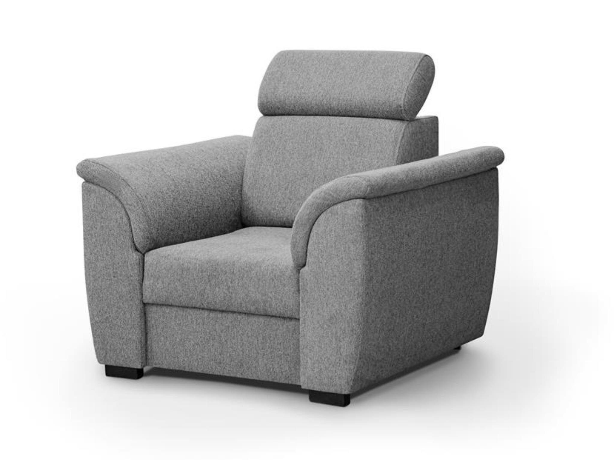 Beautysofa Relaxsessel Madera (modern Lounge Polstersessel mit Wellenfedern), stilvoll Sessel mit verstellbare Kopfstütze