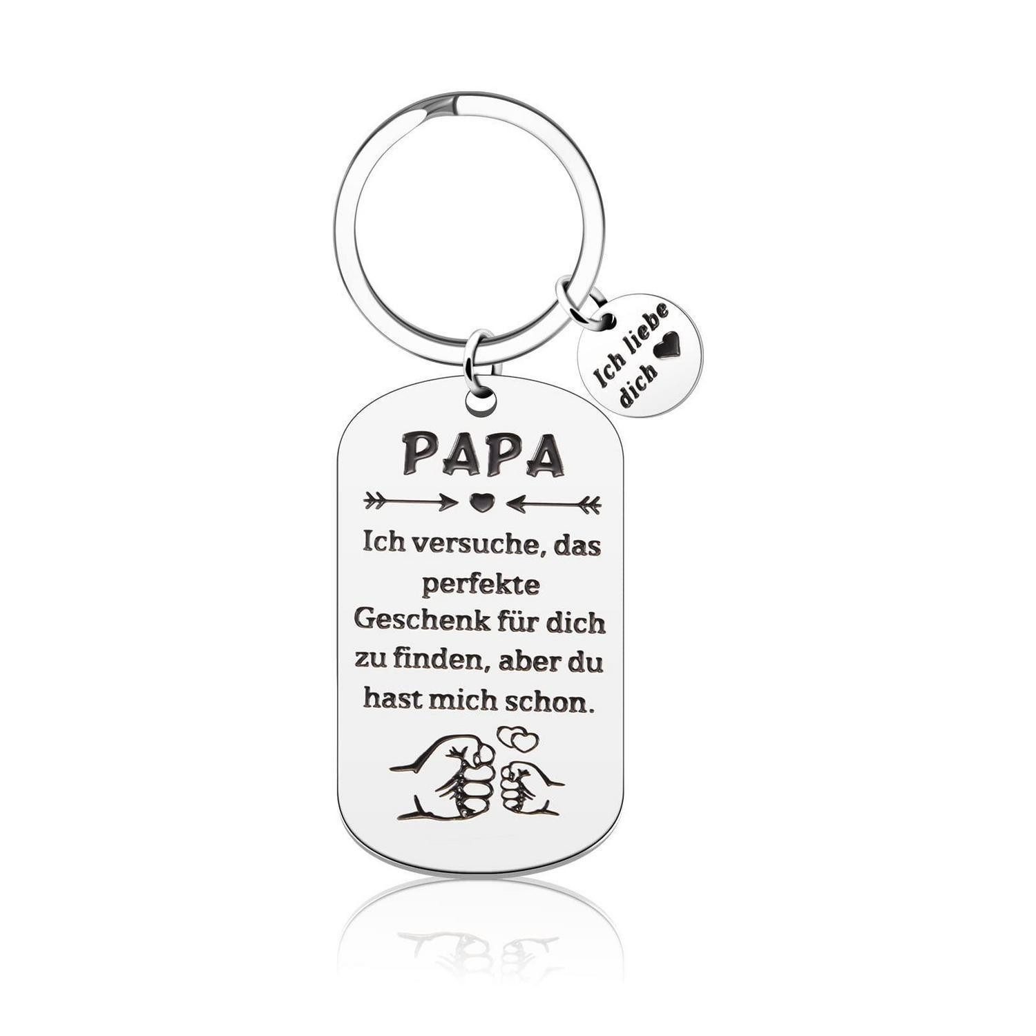 LuxusKollektion Schlüsselanhänger Set Schlüsselanhänger Edelstahl Papa Geschenkbox