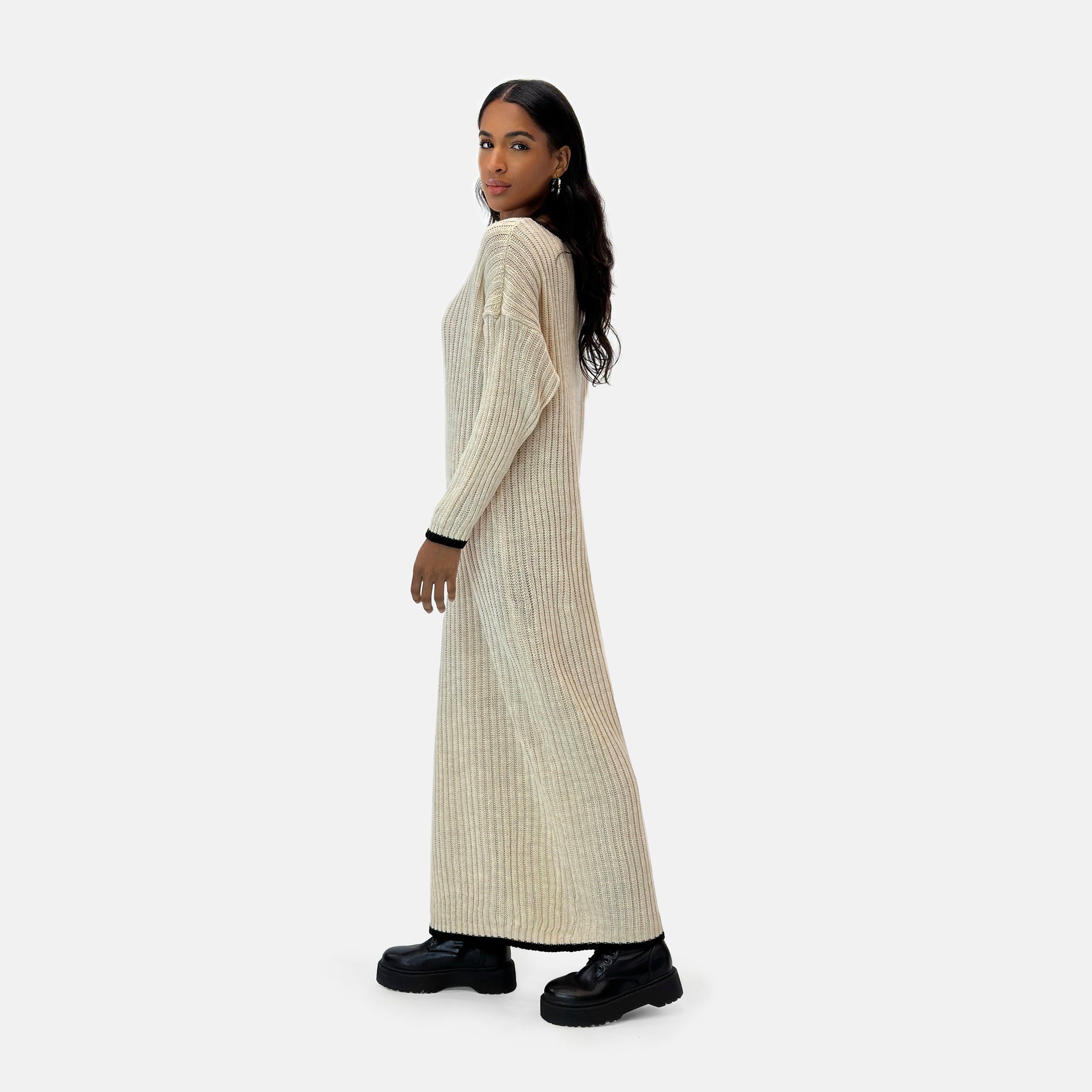 Elara Strickkleid Elara Damen Langes Strickkleid günstig online kaufen