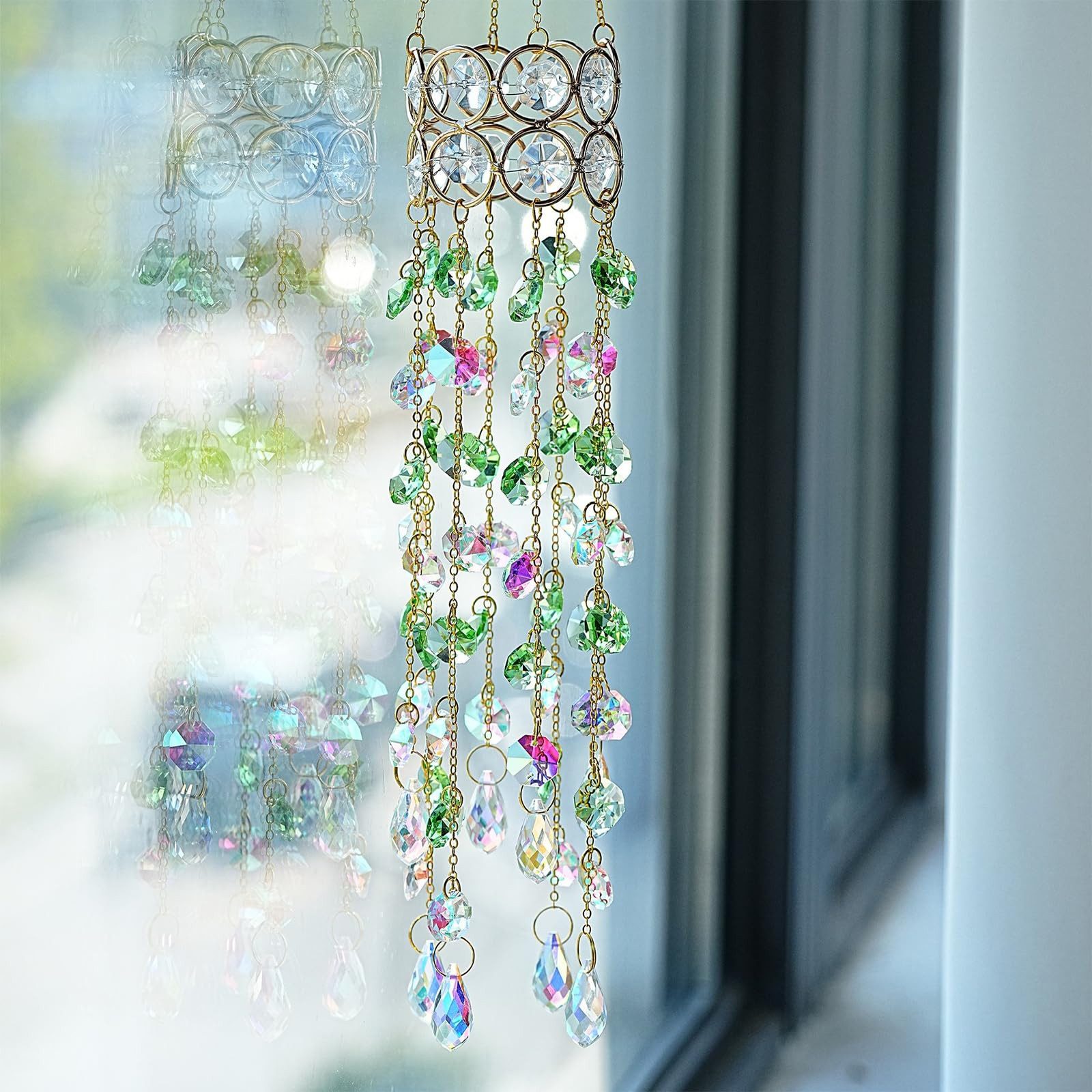 FOUORTUNATE-BEE Hängedekoration Windspiel Kristalle zum Aufhängen Sonnenfänger Kristalle Fensterdeko (Suncatcher Sonnenfänger Windspiele Hängedeko Geschenk, Mut – Bild 5 von 5