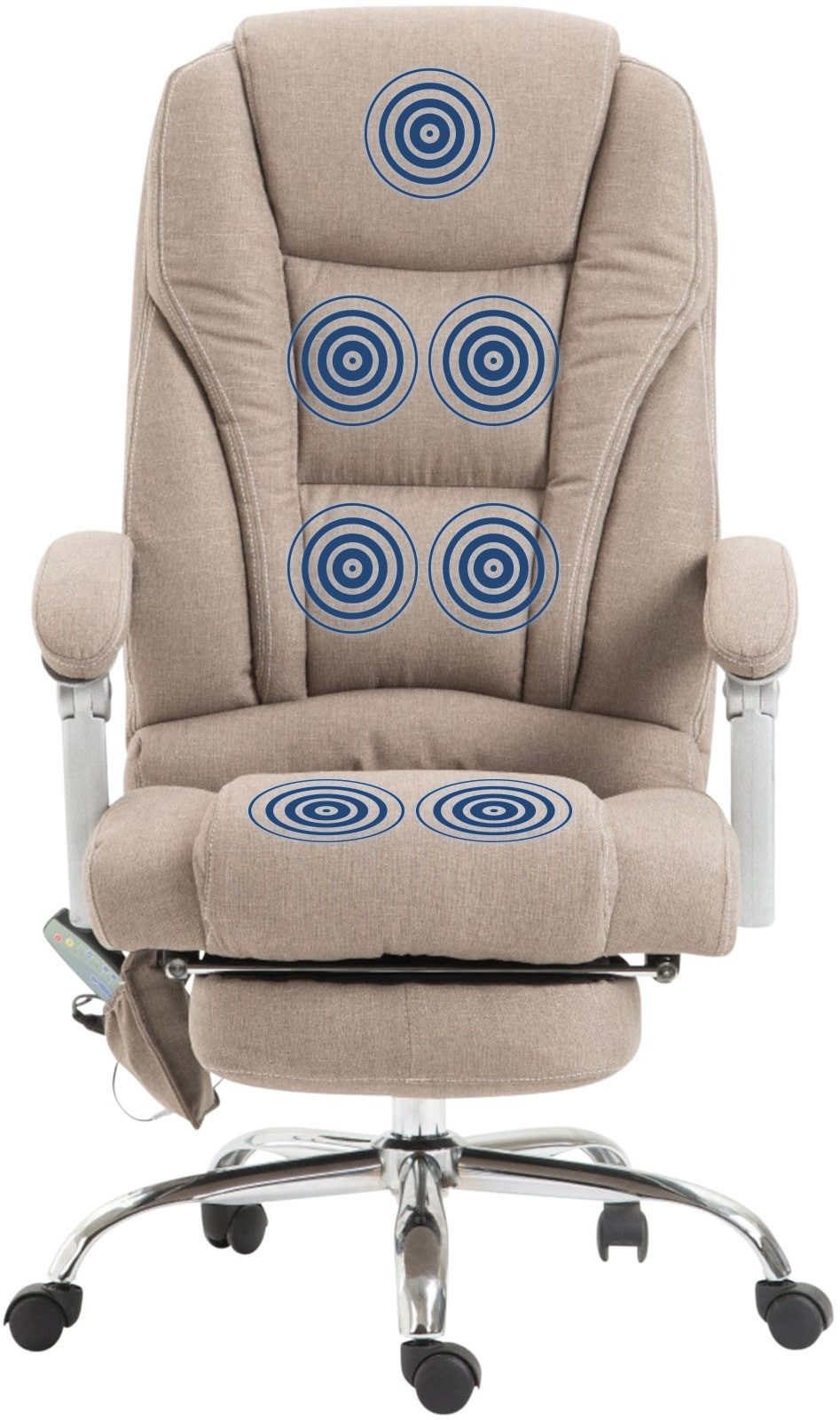furnicato Bürostuhl Pacific Massagefunktion 118-127x68x64 cm taupe (1 St)