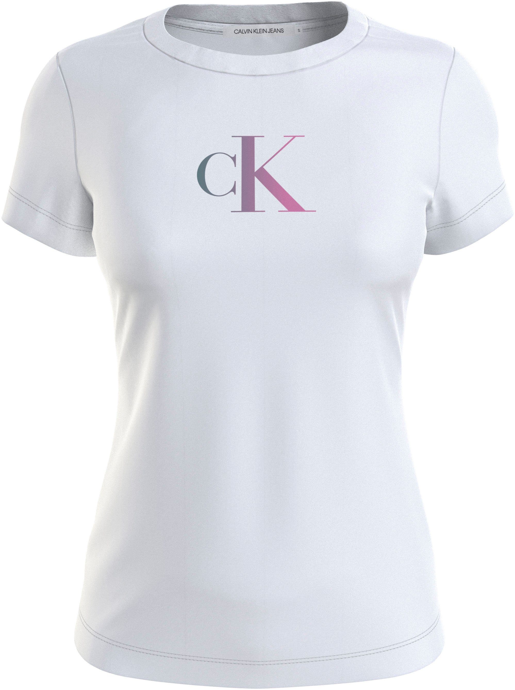 Calvin Klein Jeans T-Shirt mit Logomarkenlabel weiß | T-Shirts