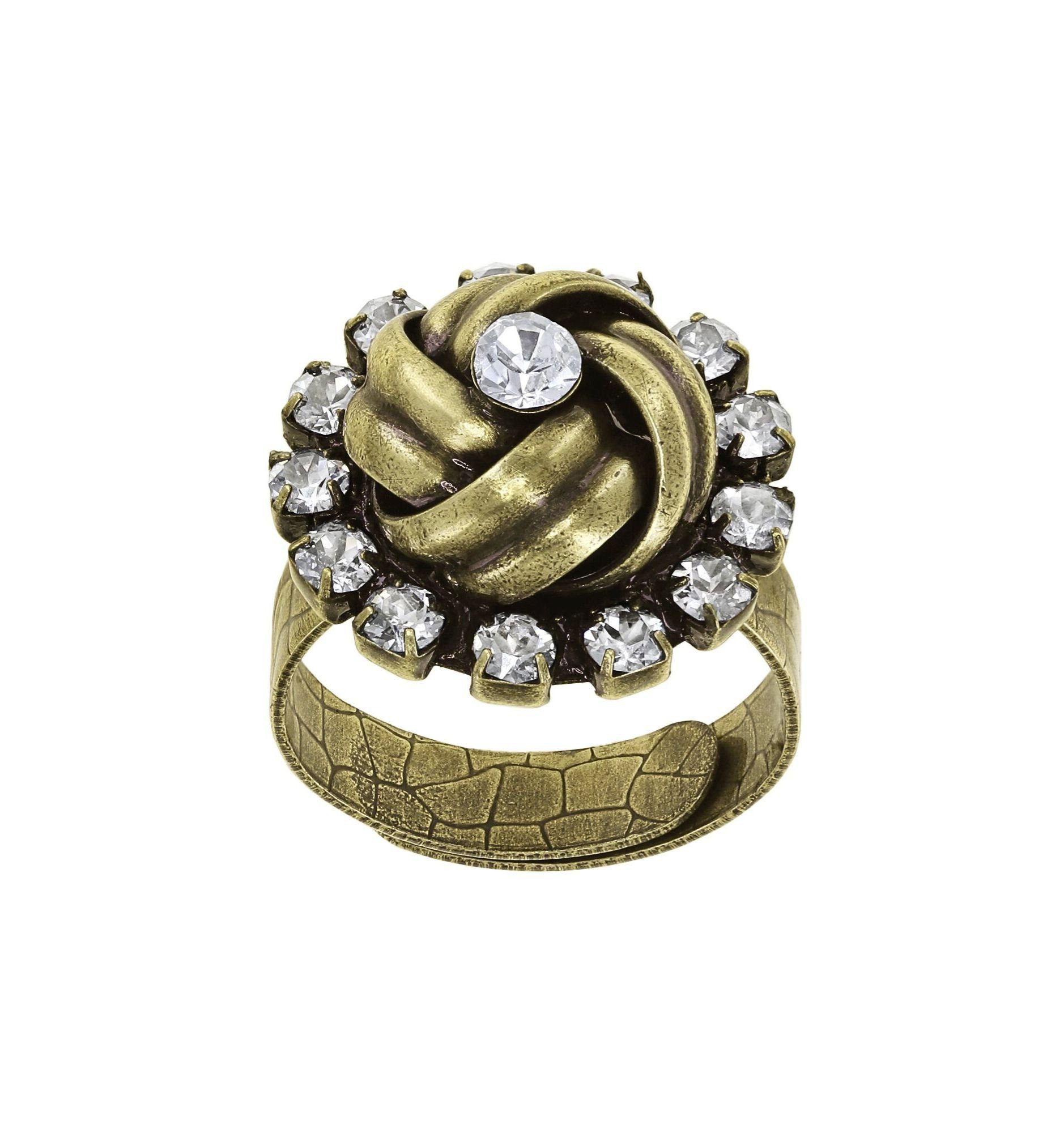 KONPLOTT Fingerring KONPLOTT Ring La Comtesse II weiß antik Messing Fingerring