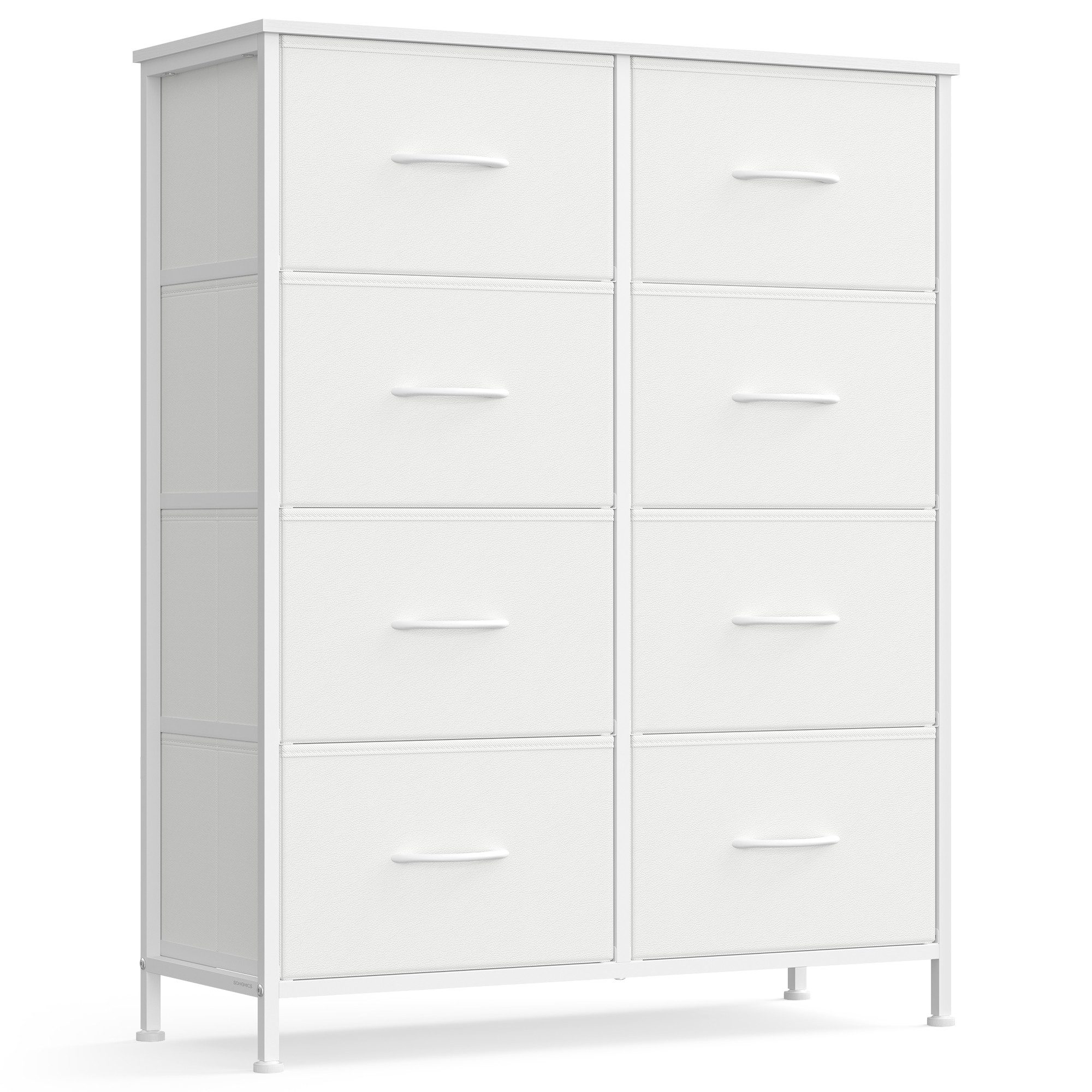SONGMICS Kommode Schrank, Aufbewahrungsschrank, für Schlafzimmer, Flur, Wohnzimmer, Stahl, 8 Schubladen