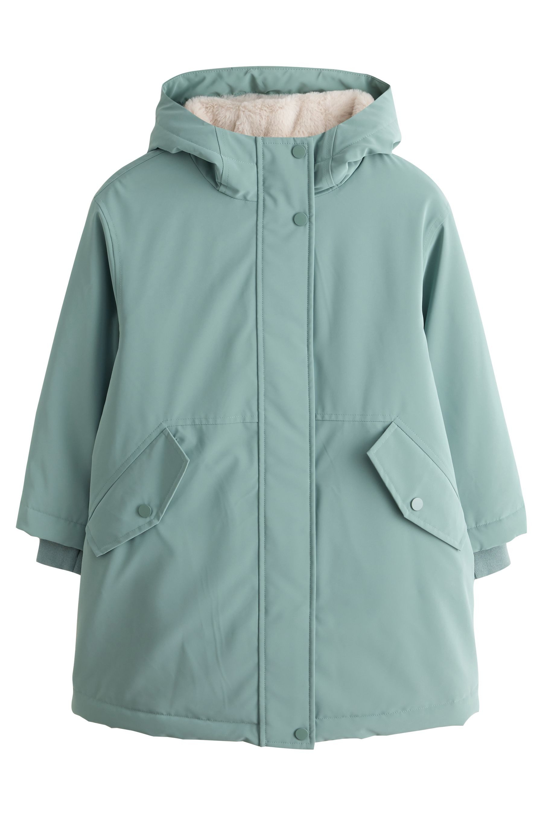 Next Fellimitatmantel Wasserabweisende Jacke mit Kunstfellfutter (1-tlg)