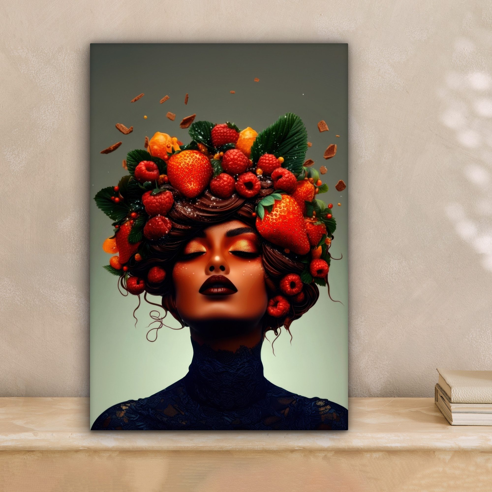 OneMillionCanvasses® Leinwandbild Frau - Schokolade - günstig online kaufen