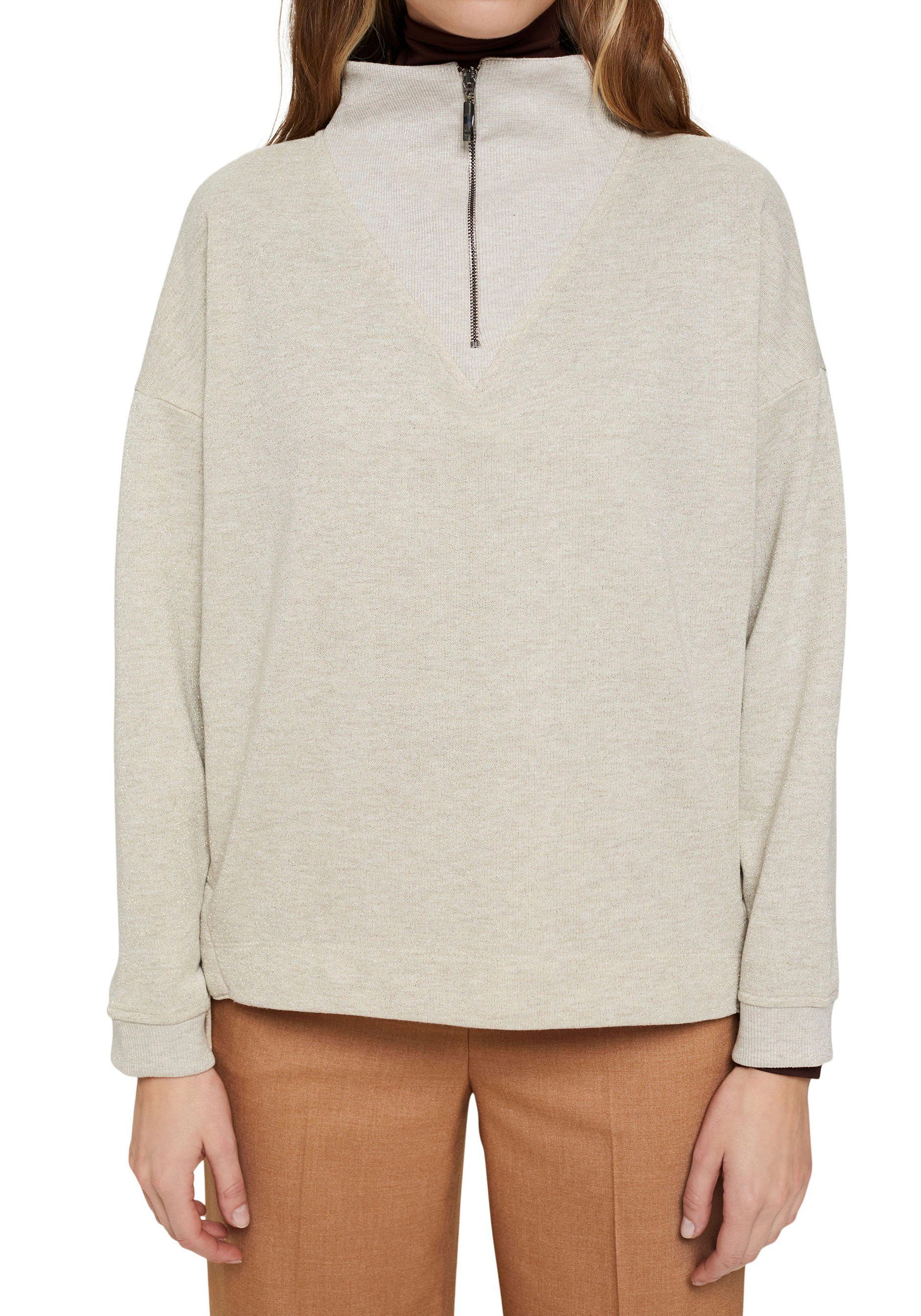 Damen Pullover Esprit Collection Sweatshirt mit Reißverschluss am Kragen