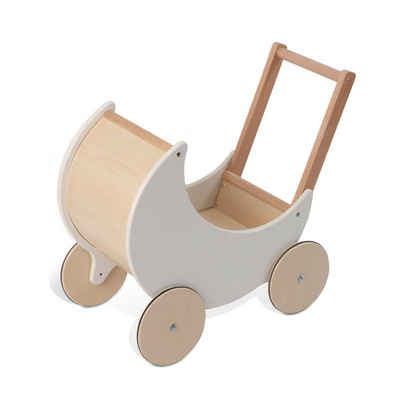 wuuhoo Lauflernwagen »Puppenwagen Lou aus Holz weiß mit gummierten Räder«, und Stütze I Lauflernhilfe für Mädchen und Jungen ab 12 Monaten I Baby und Kinderspielzeug