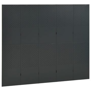 vidaXL Raumteiler Paravent Trennwand Spanische Wand 5-tlg Raumteiler Anthrazit 200x180 c