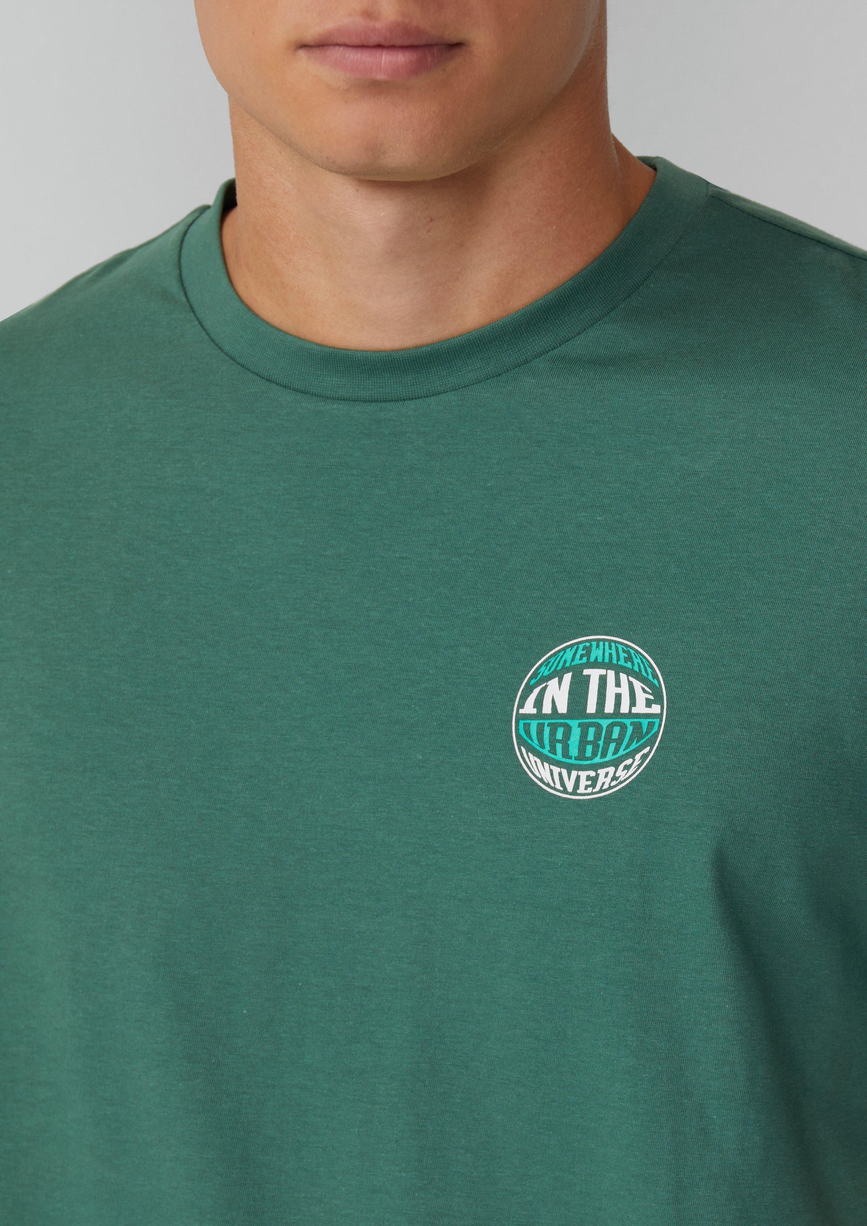 QS Kurzarmshirt T-Shirt mit kleinem Print günstig online kaufen