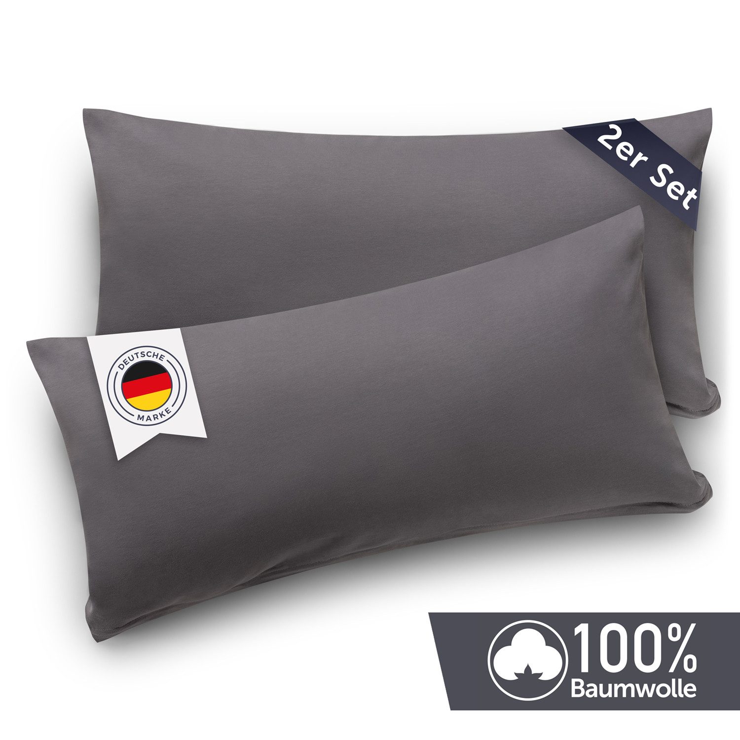 Blumtal Kissenbezug Premium Jersey 2er Set, Oeko-Tex Zertifiziert, (2 Stück günstig online kaufen