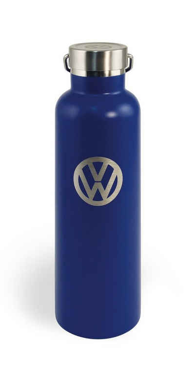 VW Collection by BRISA Thermoflasche Volkswagen Isolierter Edelstahl Thermo Becher, Stilvoller blauer Travel Mug mit VW Logo, 735 ml