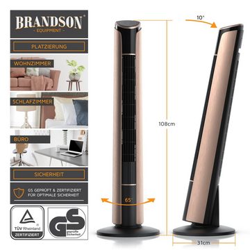 Brandson Turmventilator, Standventilator 108cm, Fernbedienung, 10° neigbar, Oszillation, 4 Modi