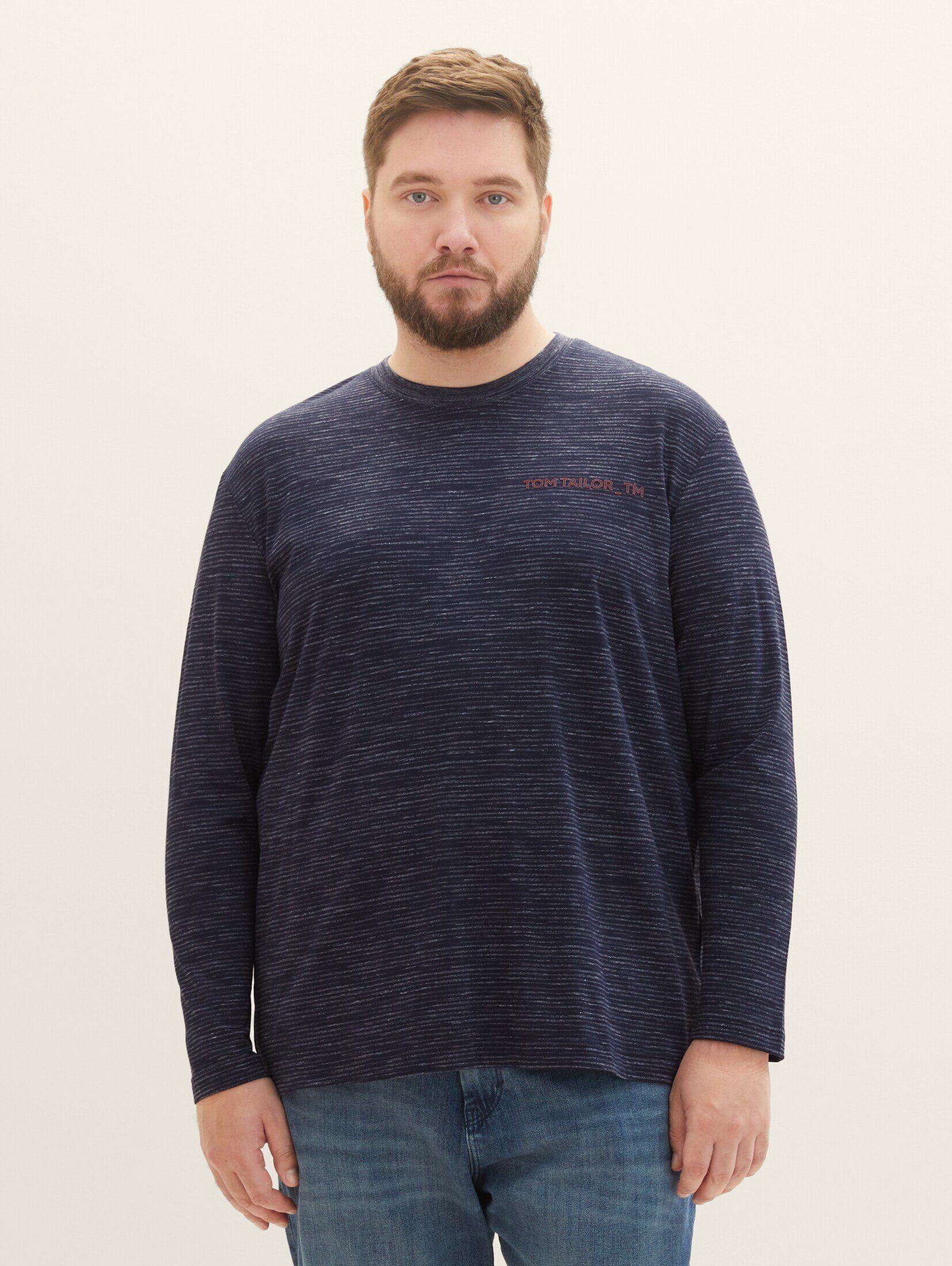 TOM TAILOR PLUS mit T-Shirt Rückenprint - Plus Langarmshirt