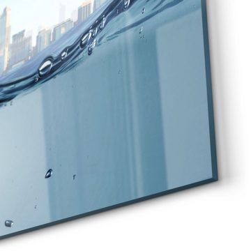 DEQORI Küchenrückwand 'Skyline Wasseransicht', Glas Spritzschutz Badrückwand Herdblende