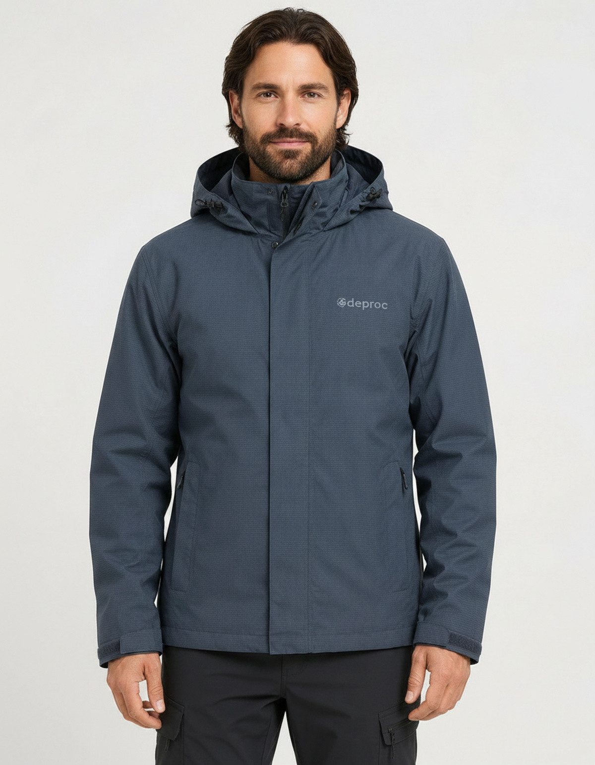 DEPROC Active Funktionsjacke LAVAL MEN II Outdoorjacke Wanderjacke Regenjacke abnehmbare Kapuze