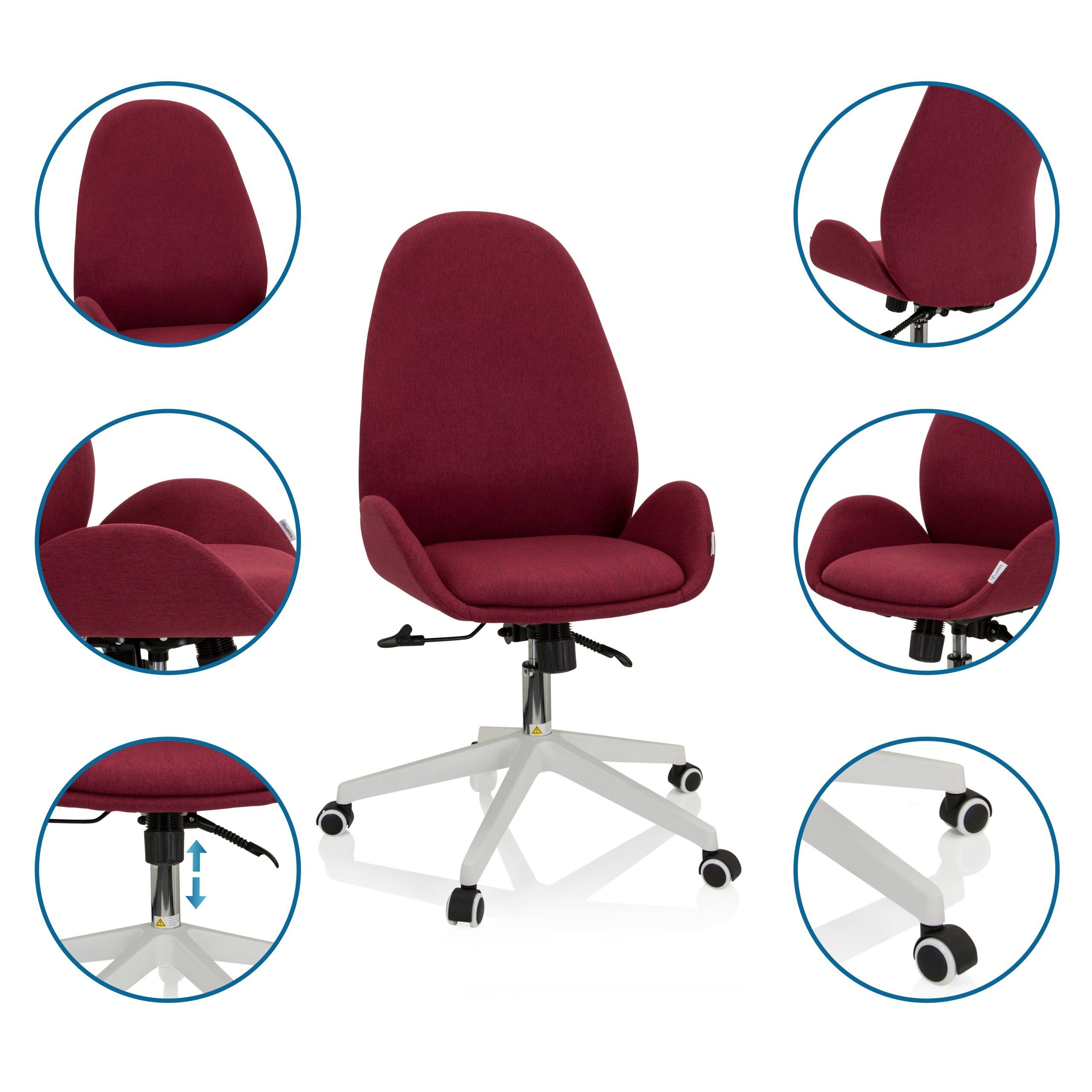 hjh OFFICE Drehstuhl Home Office Bürostuhl Avea I Stoff mit Armlehnen (1 St), Schreibtischsessel, Drehbarer Schreibtischstuhl