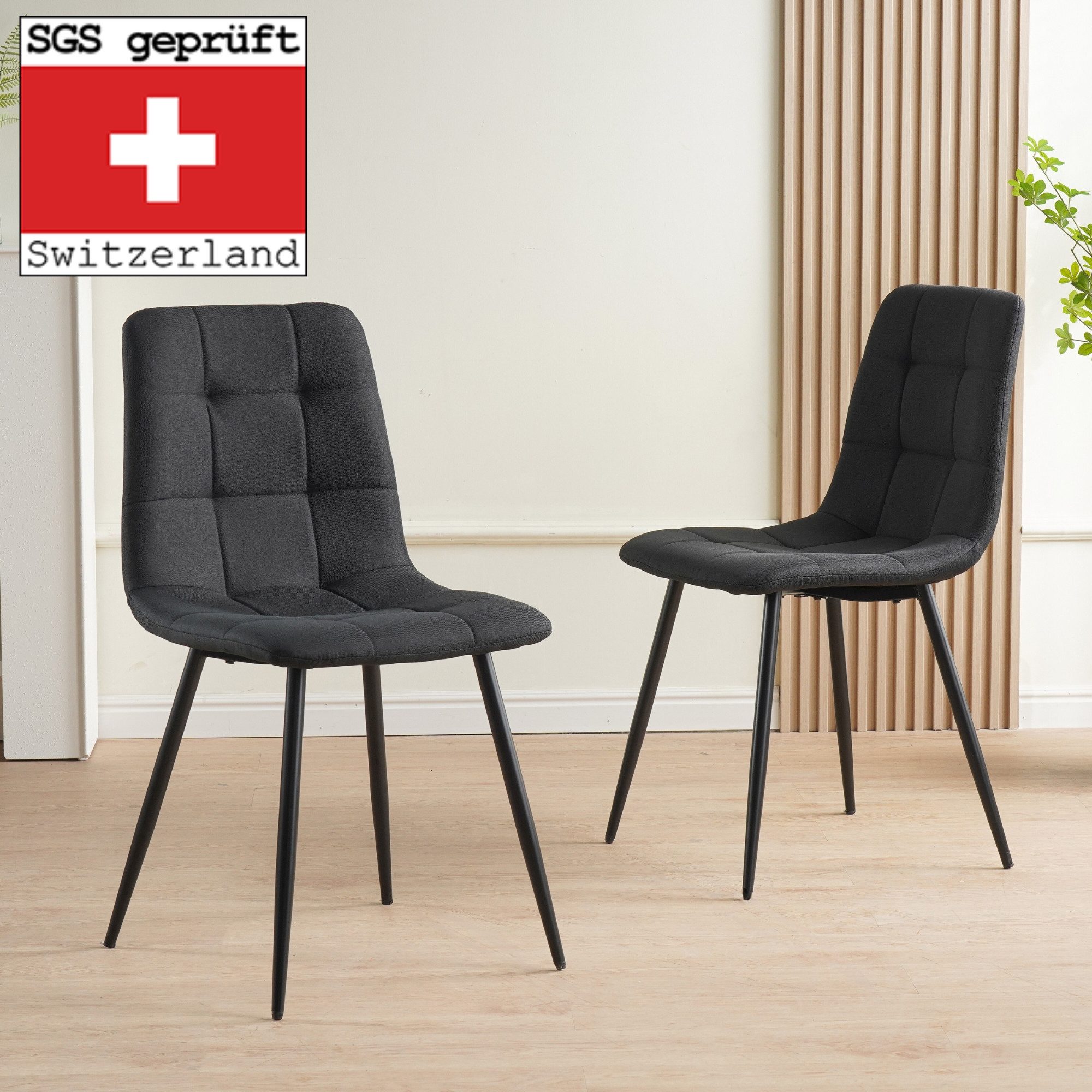 Albatros International Esszimmerstuhl Esszimmerstuhl BORA 4er Set Schwarz S günstig online kaufen