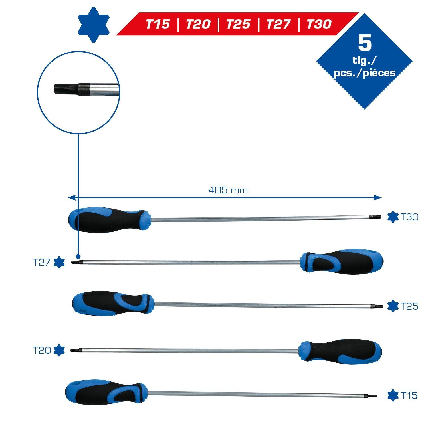 Brilliant 5-tlg Bit-Schraubendreher Torx-Schraubendreher-Satz, Tools