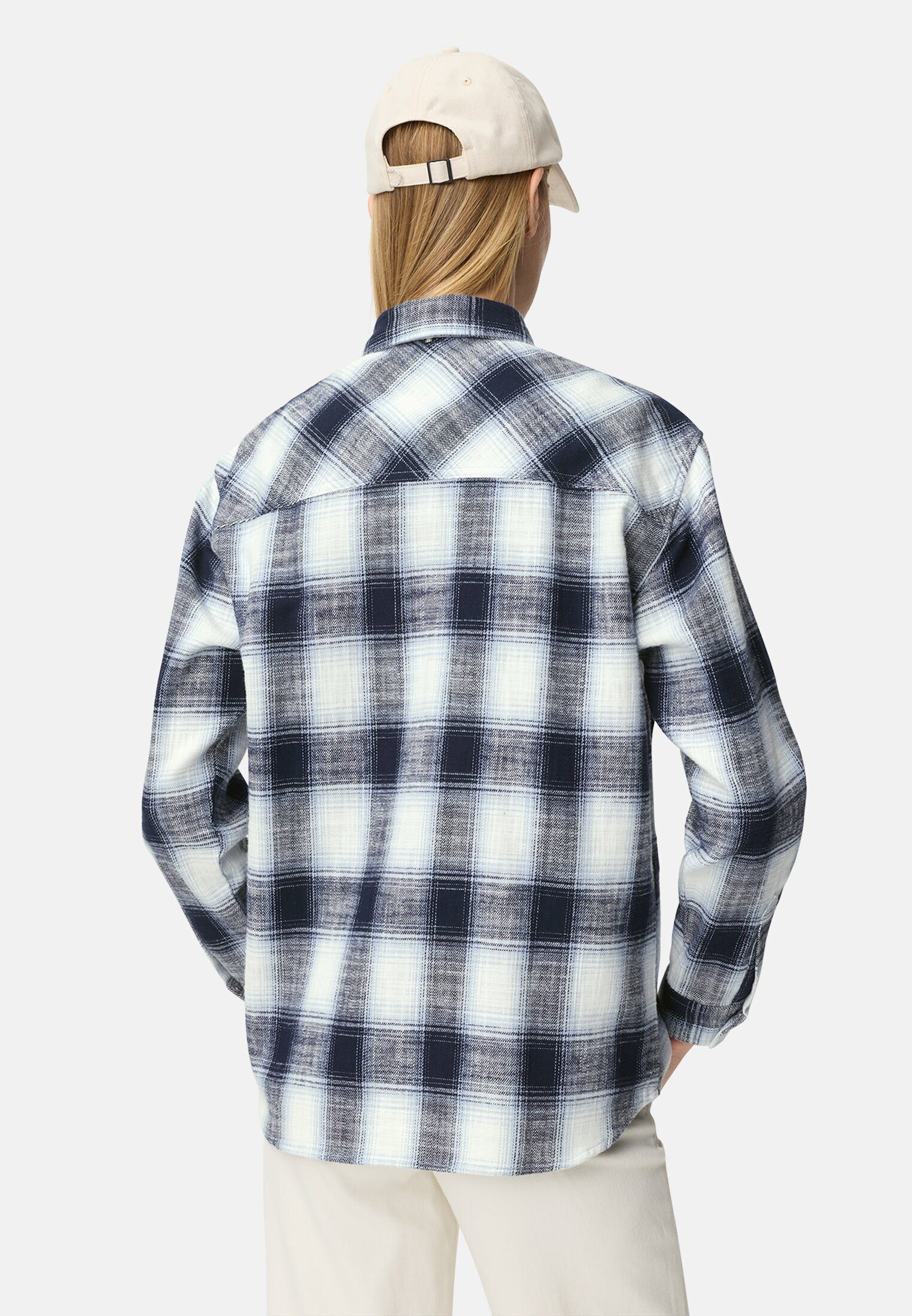 camel active Hemdbluse Karobluse mit Brusttasche Langarm kariert