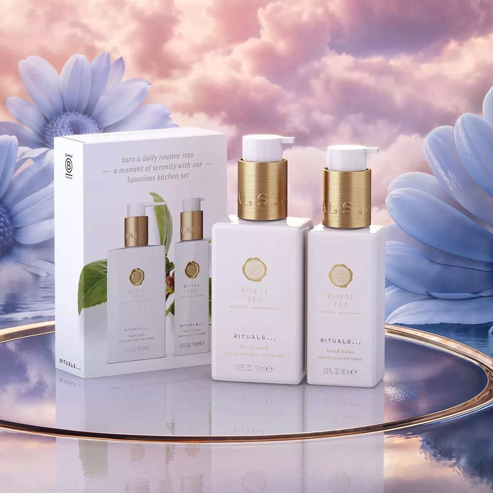Rituals Pflege-Geschenkset Rituals Kitchen Set Royal Tea – Handbalsam & Handseife, 2-tlg., Handbalsam & Handseife mit grünem Tee & Feige für Ihre Küche