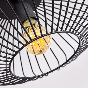hofstein Deckenleuchte »Pieris« runde Deckenlampe aus Metall in Schwarz, ohne Leuchtmittel, E27, Retro-Leuchte mit Lichteffekt durch Gitter-Optik