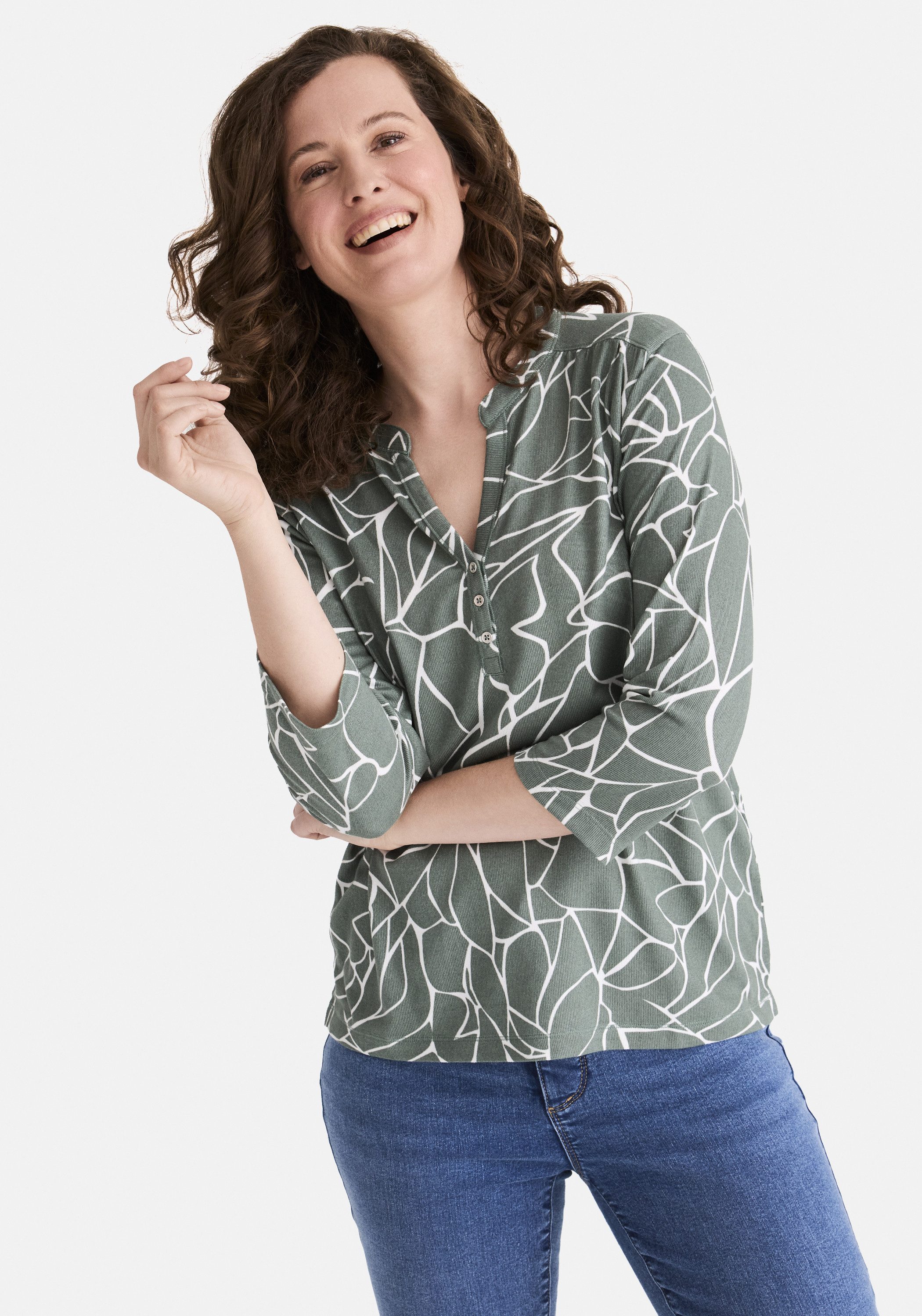 STOOKER WOMEN 3/4-Arm-Shirt MARIE Print Shirt Bluse 3/4-Arm Regular Fit Shi günstig online kaufen