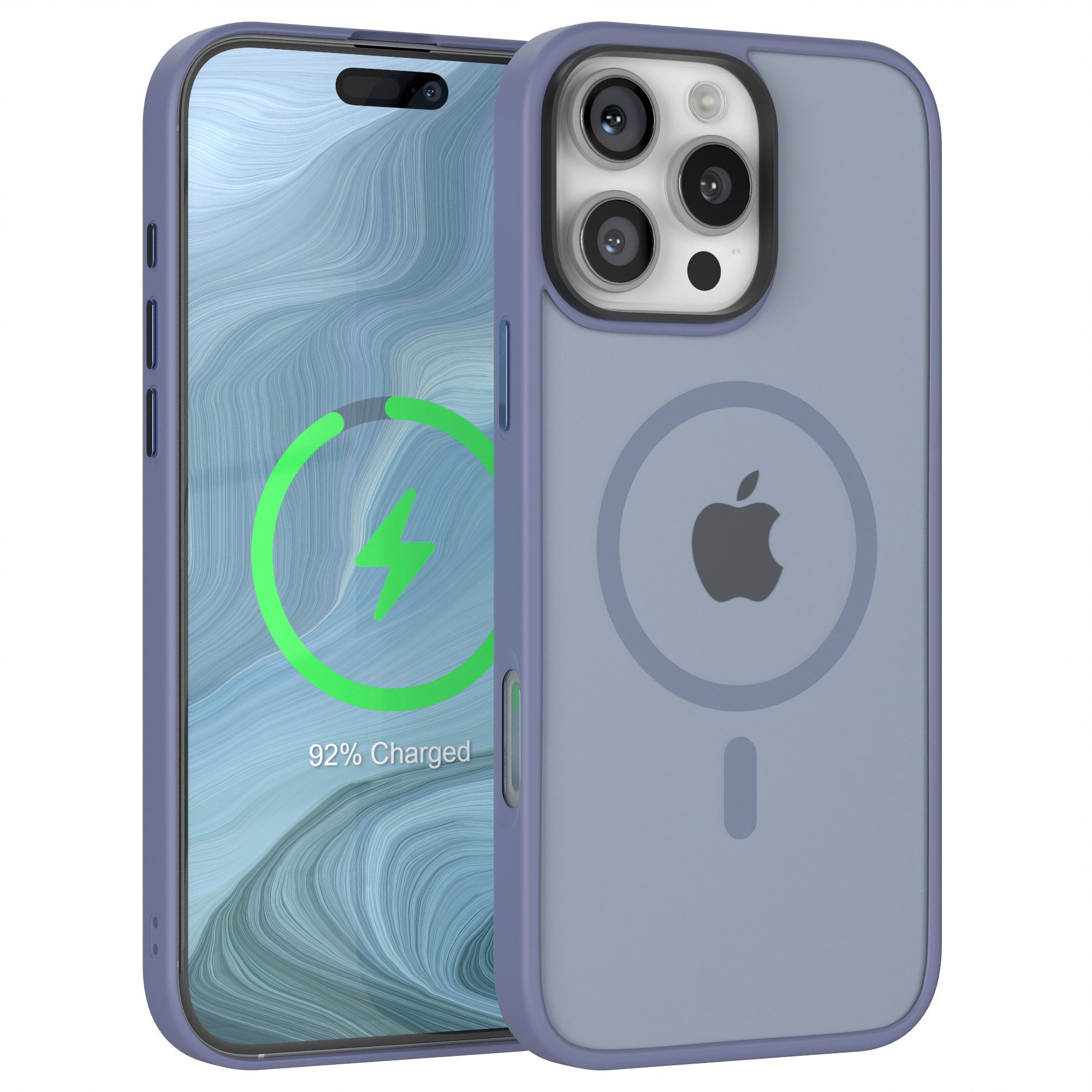 EAZY CASE Handyhülle Outdoor Case MagSafe für Apple iPhone 16 Pro Max 6,9 Zoll, Slim Cover Hülle MagSafe Bumper Case Outdoor Schutz Etui Hellblau