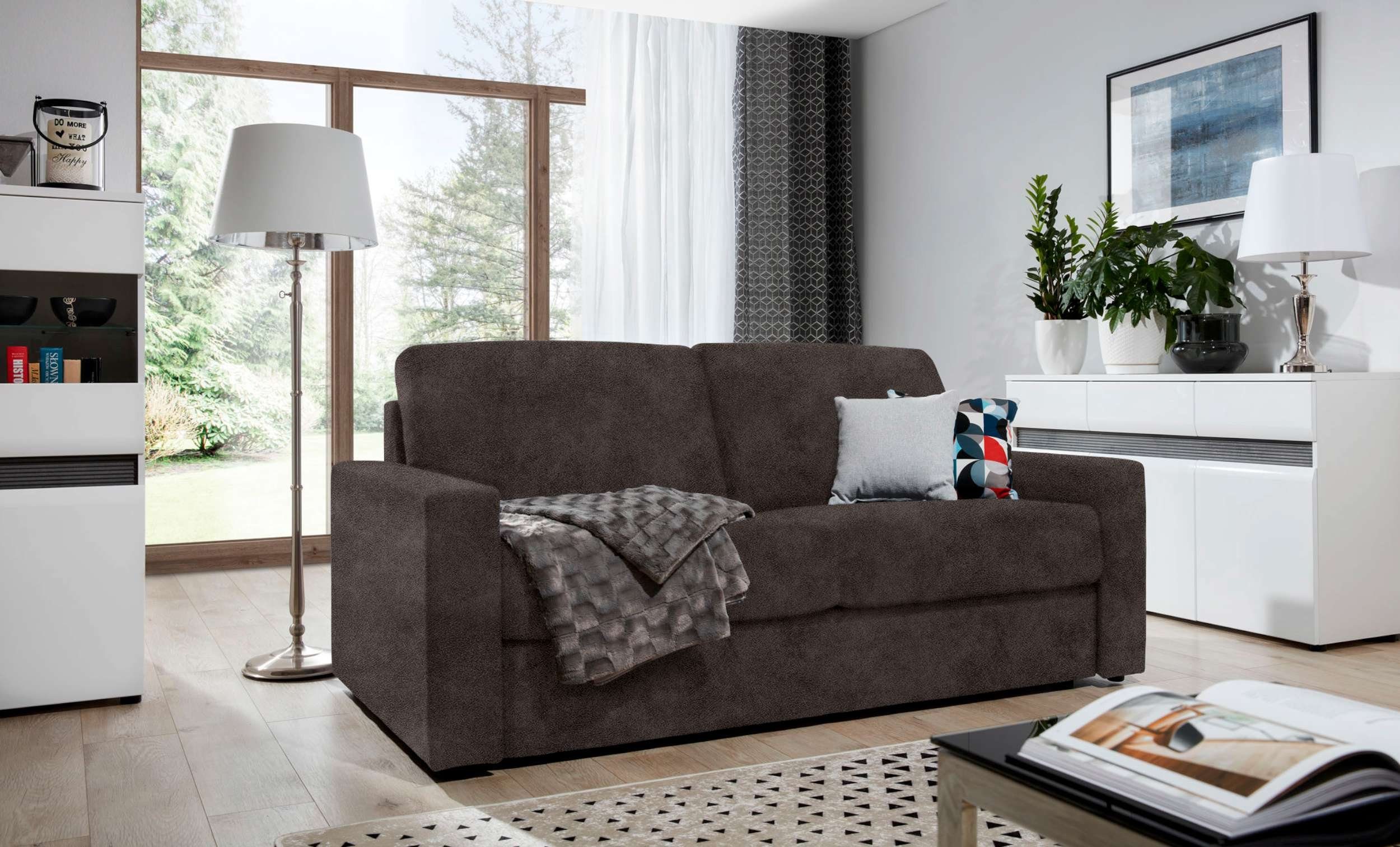 Stylefy 3-Sitzer Frieda, Sofa, 2-Sitzer, und Design Bettfunktion, im stellbar, Modern mit Schaumstoff T18 Raum frei T28