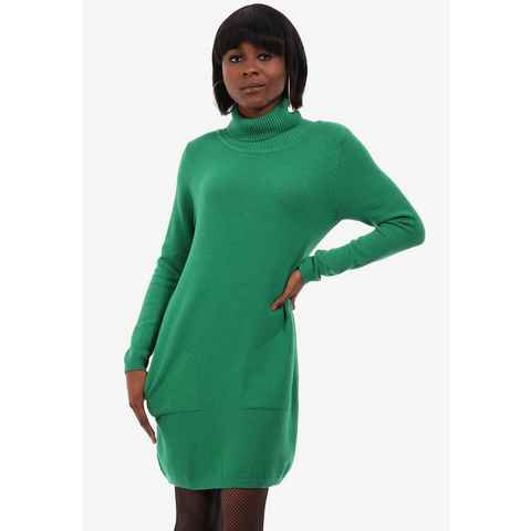 YC Fashion & Style Strickkleid Strickkleid Longpullover mit Rollkragen und Einschubtaschen (1-tlg) in Unifarben