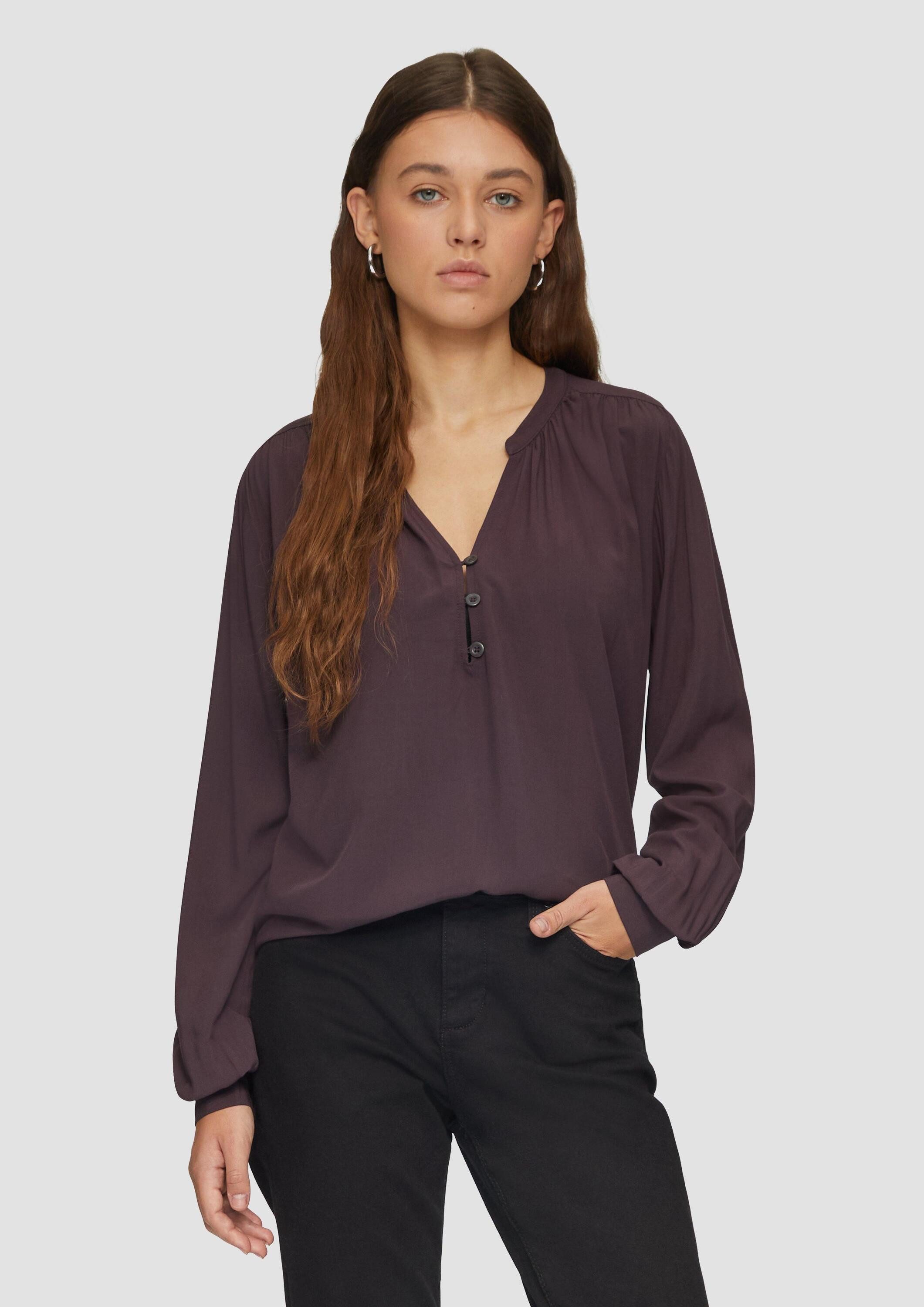 QS Langarmbluse Bluse Fließende Viskose-Bluse mit günstig online kaufen