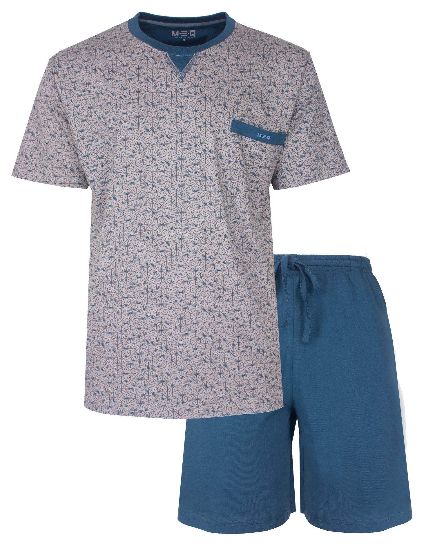 M.E.Q. Shorty Herren Schlafanzug kurz (2 tlg) Baumwolle