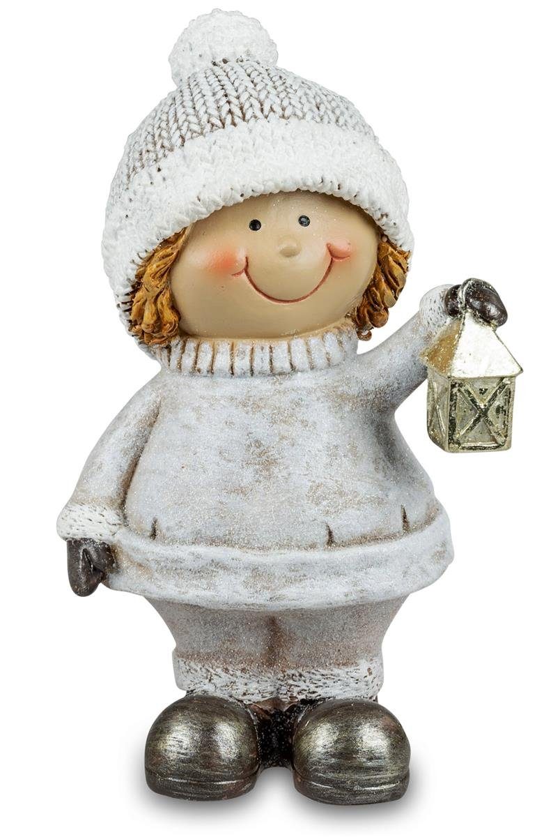 dekojohnson Dekofigur Deko-Figur Winterkind mit Laterne Herbstkind 18cm | Dekofiguren