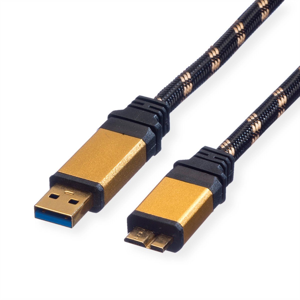 ROLINE GOLD USB 3.2 Gen 1 Kabel, USB A - Micro B, ST/ST USB-Kabel, USB 3 Typ A Männlich (Stecker), USB 3 Typ Micro B Männlich (Stecker) (200.0 cm)