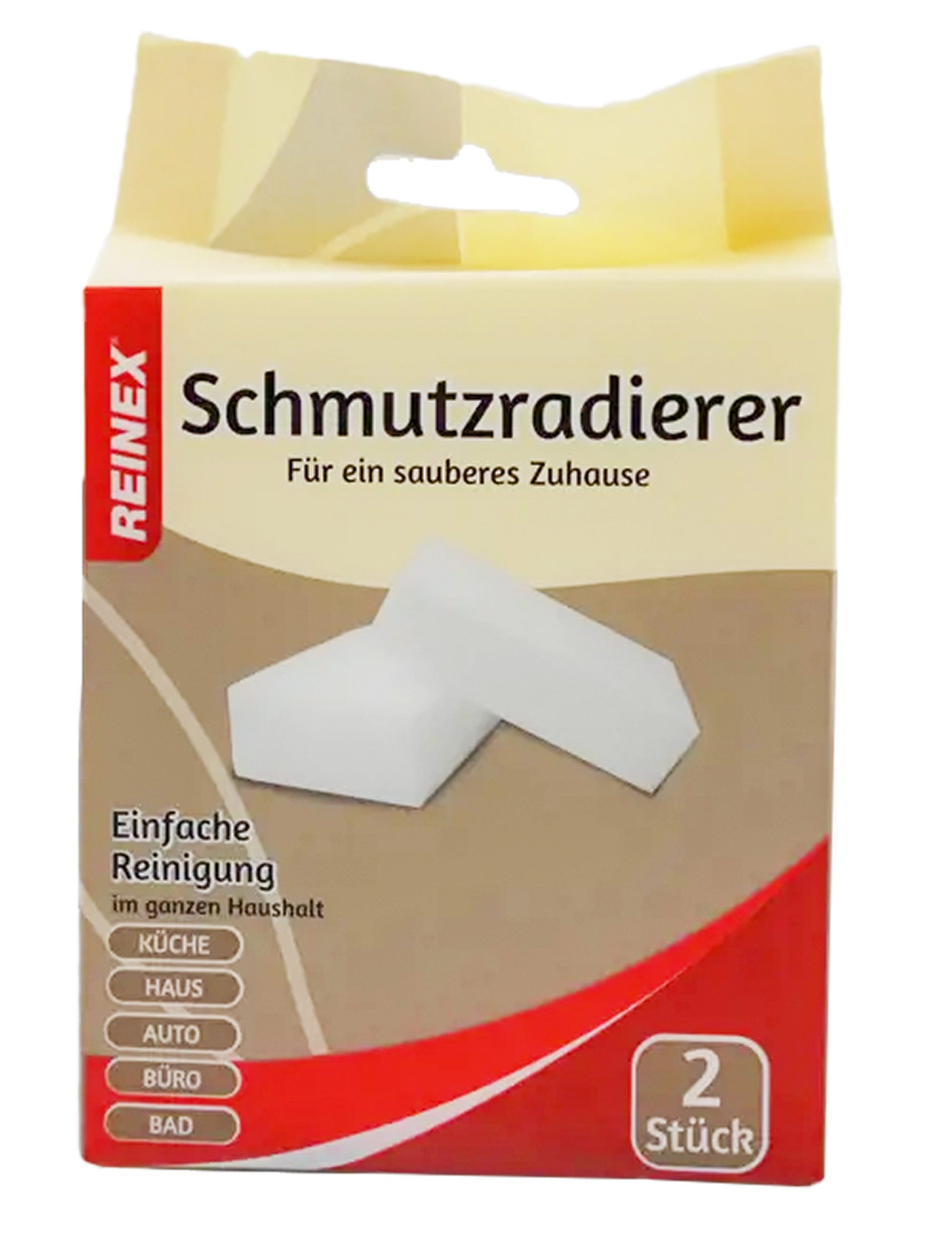 Reinex 2X SCHMUTZRADIERER Weiß Radierschwamm Wunderschwamm 60 Schmutzradierer (Fleckenentferner Schwamm)