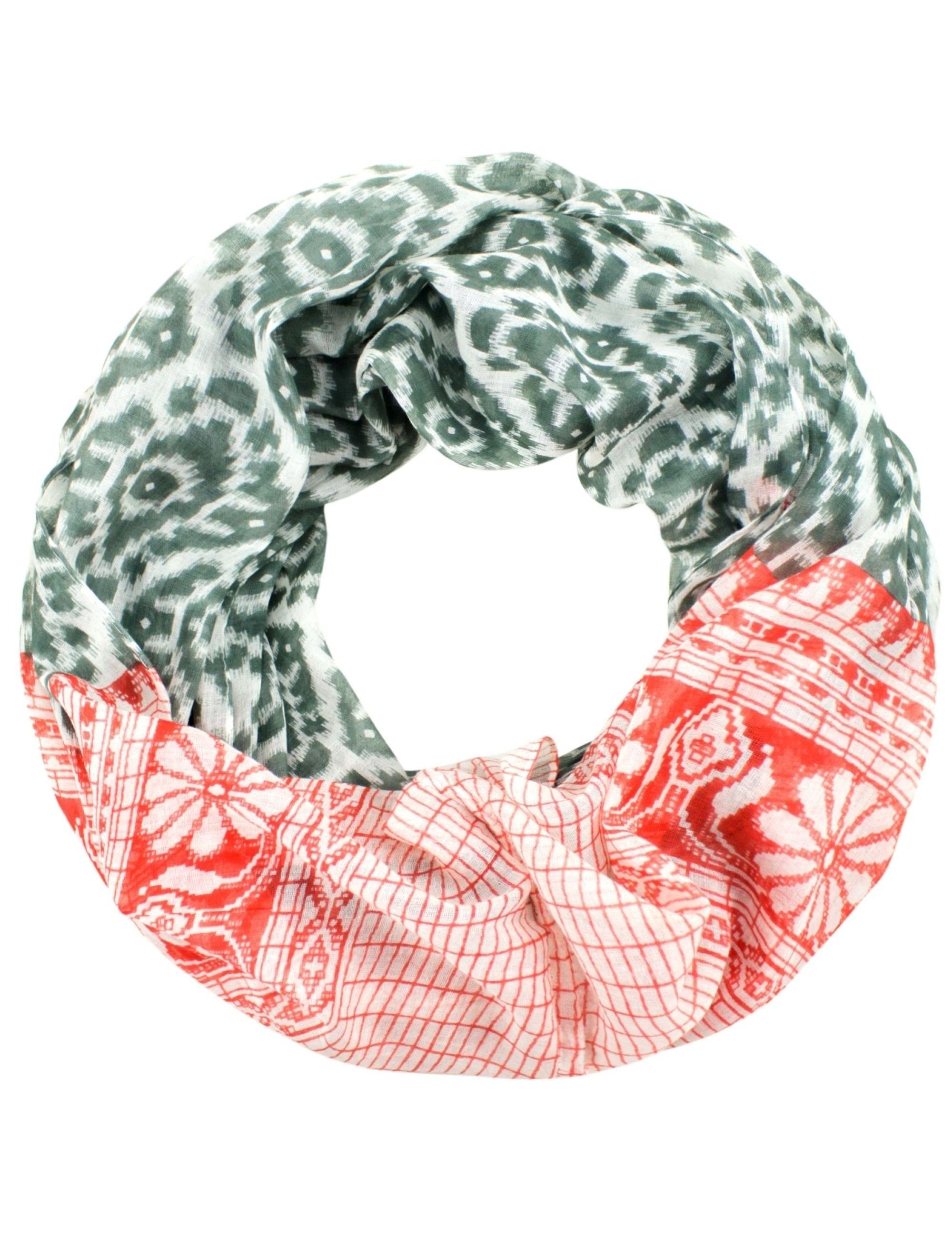 Sunsa Halstuch Damen Loop Schal. 100% Baumwolle Schlauchschal. Loopschal mit Blumen Design. Damen Accessoires: Rundschals,Scarf Tücher und Schals als Geschenk für Frauen/ Freundin, Abstract Aufdruck