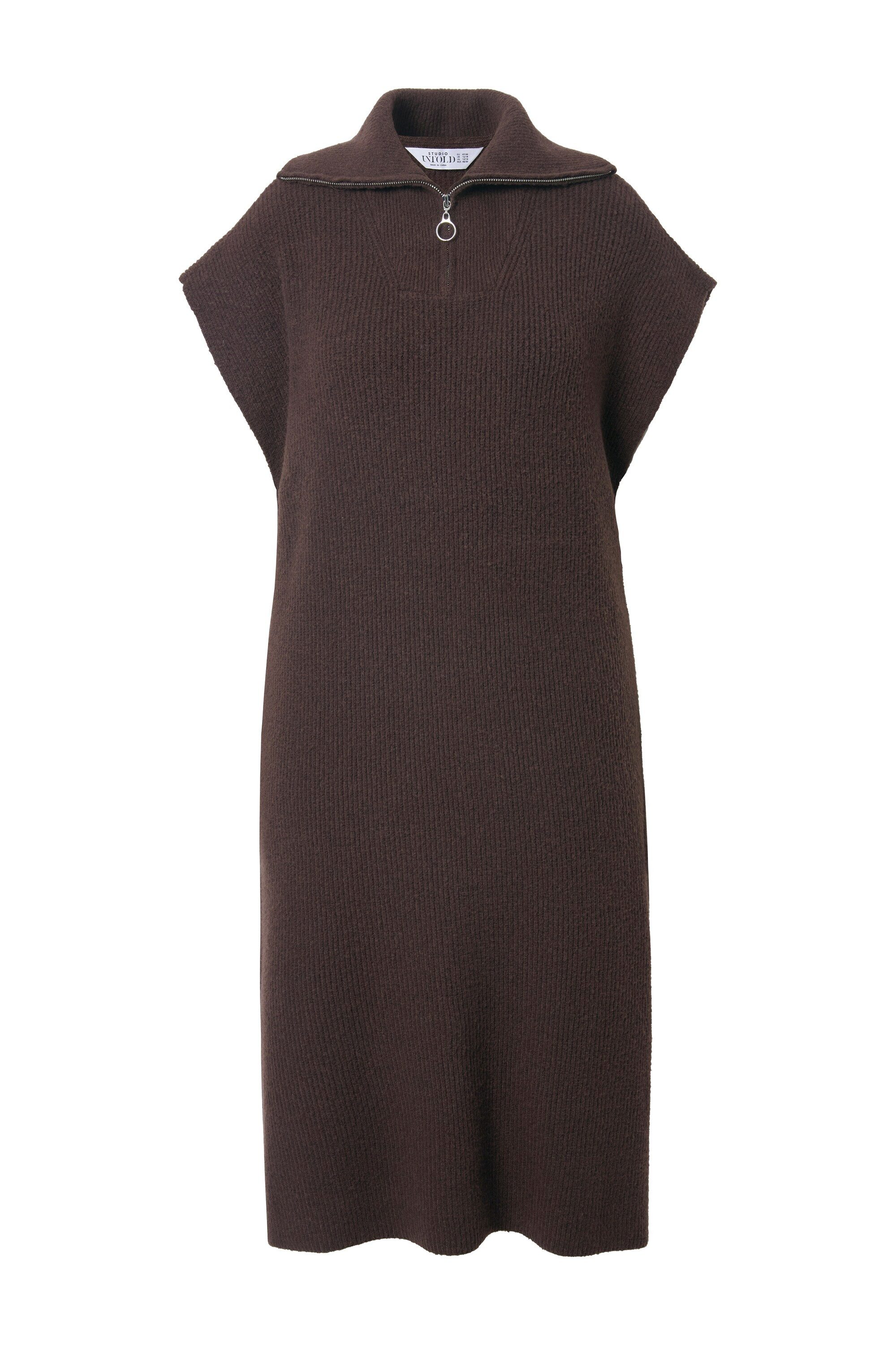 Studio Untold Jerseykleid Strick-Kleid oversized Troyerkragen ärmellos günstig online kaufen