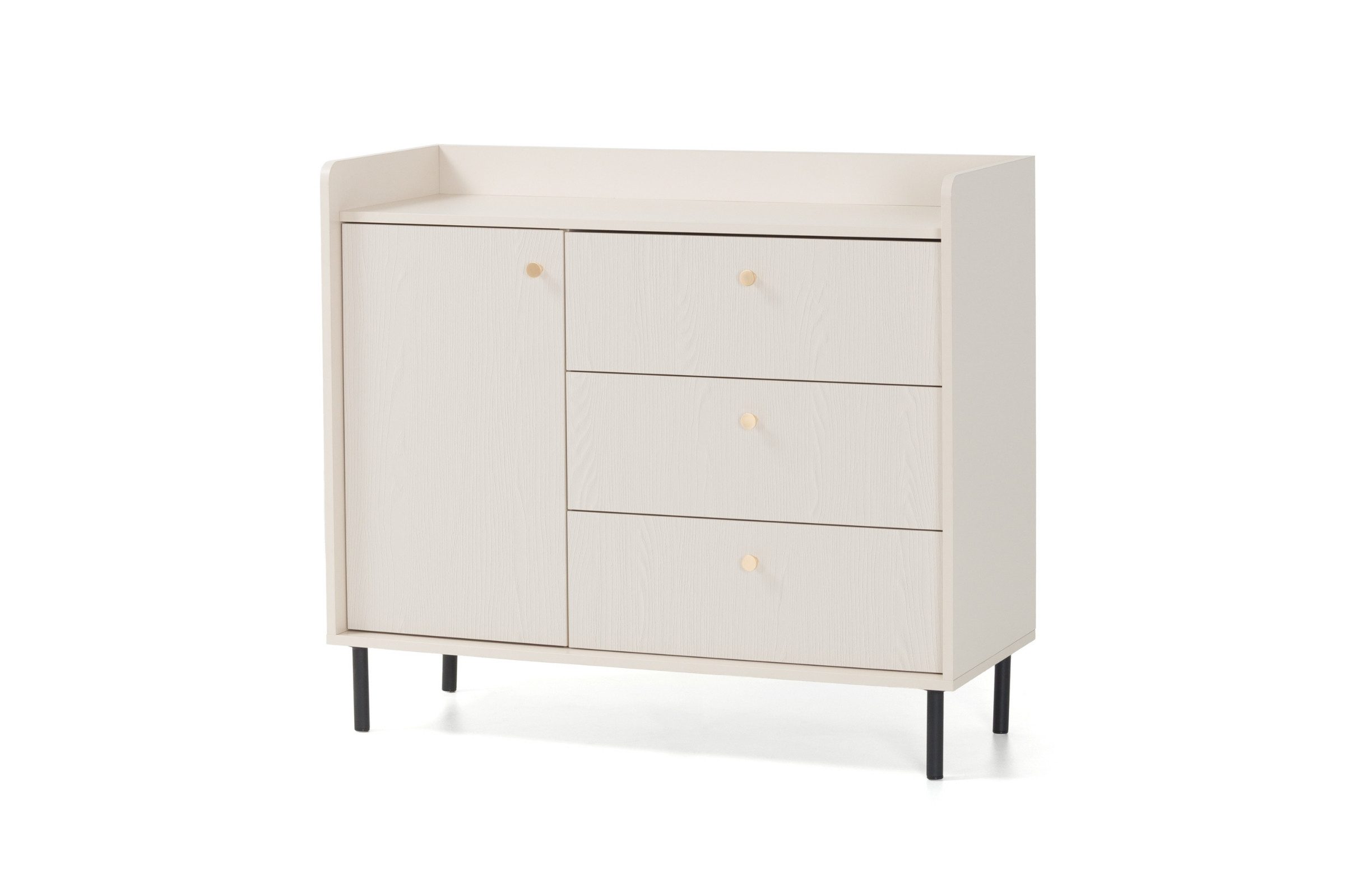 Deine Möbel 24 Kommode GEORGIA 06 Sideboard 103,5 / 91 / 42 cm (B/H/T) (Set, 2 St., Wohnzimmer Schlafzimmer Kinderzimmer), GEORGIA-Kollektion Beige Sandbeige