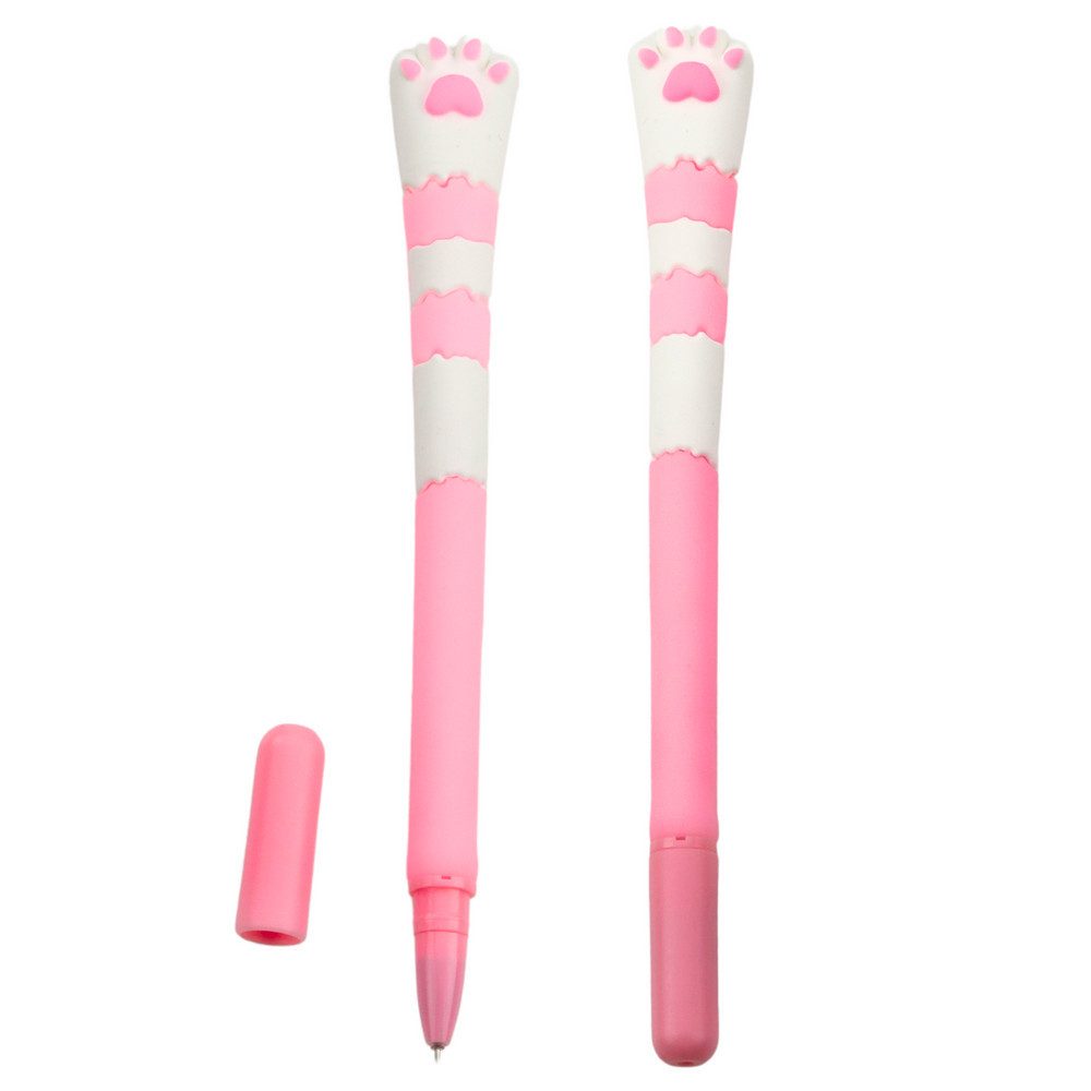 LEAN TOYS Gelschreiber Gelstift Katzenpfote Schreibstift, (Spar-Set, 1-tlg., 5 cm weich, 16), Katzenpfoten-Design, blaue Geltinte, Schutzkappe