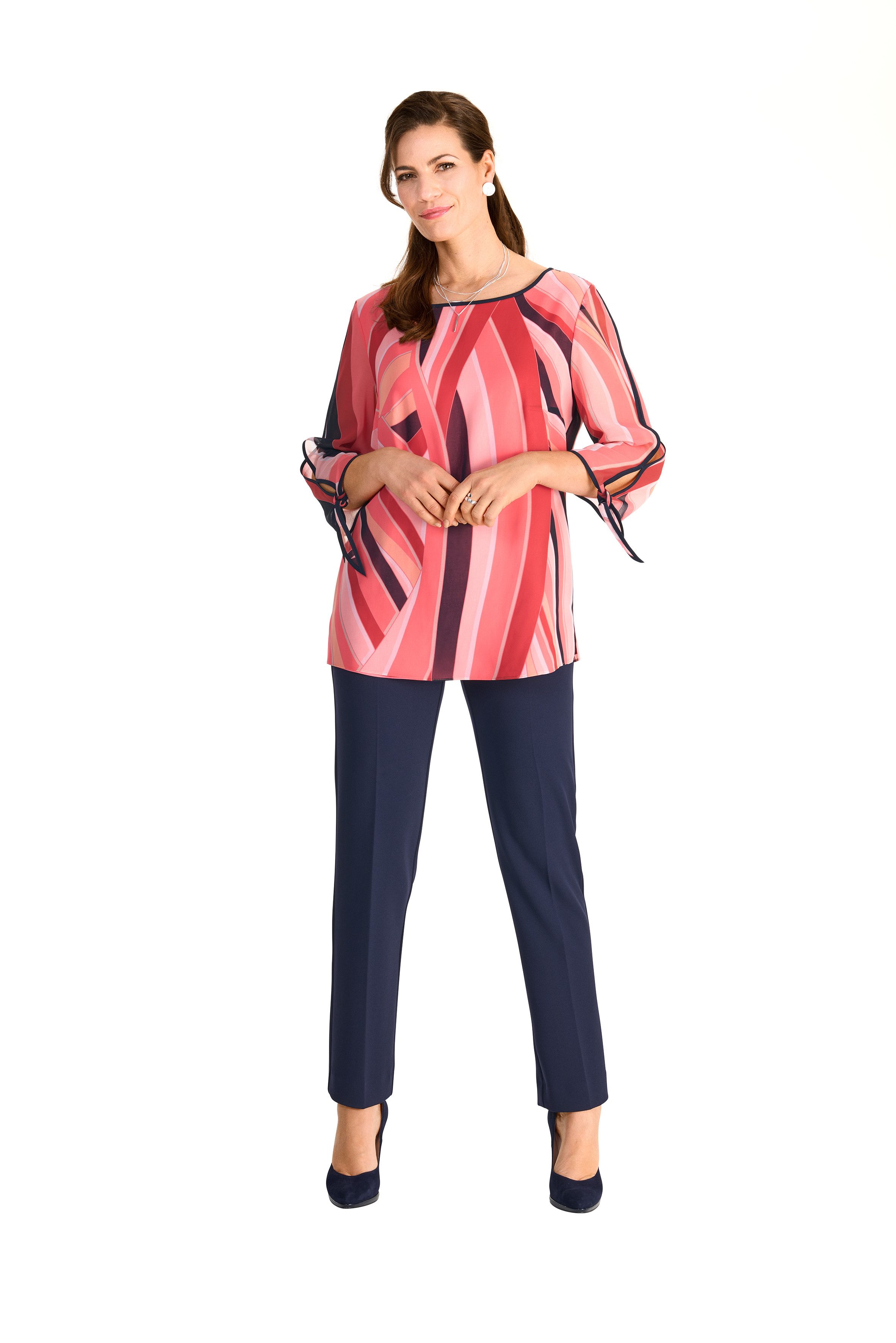 HERMANN LANGE Collection Chiffonbluse mit grafischem Muster