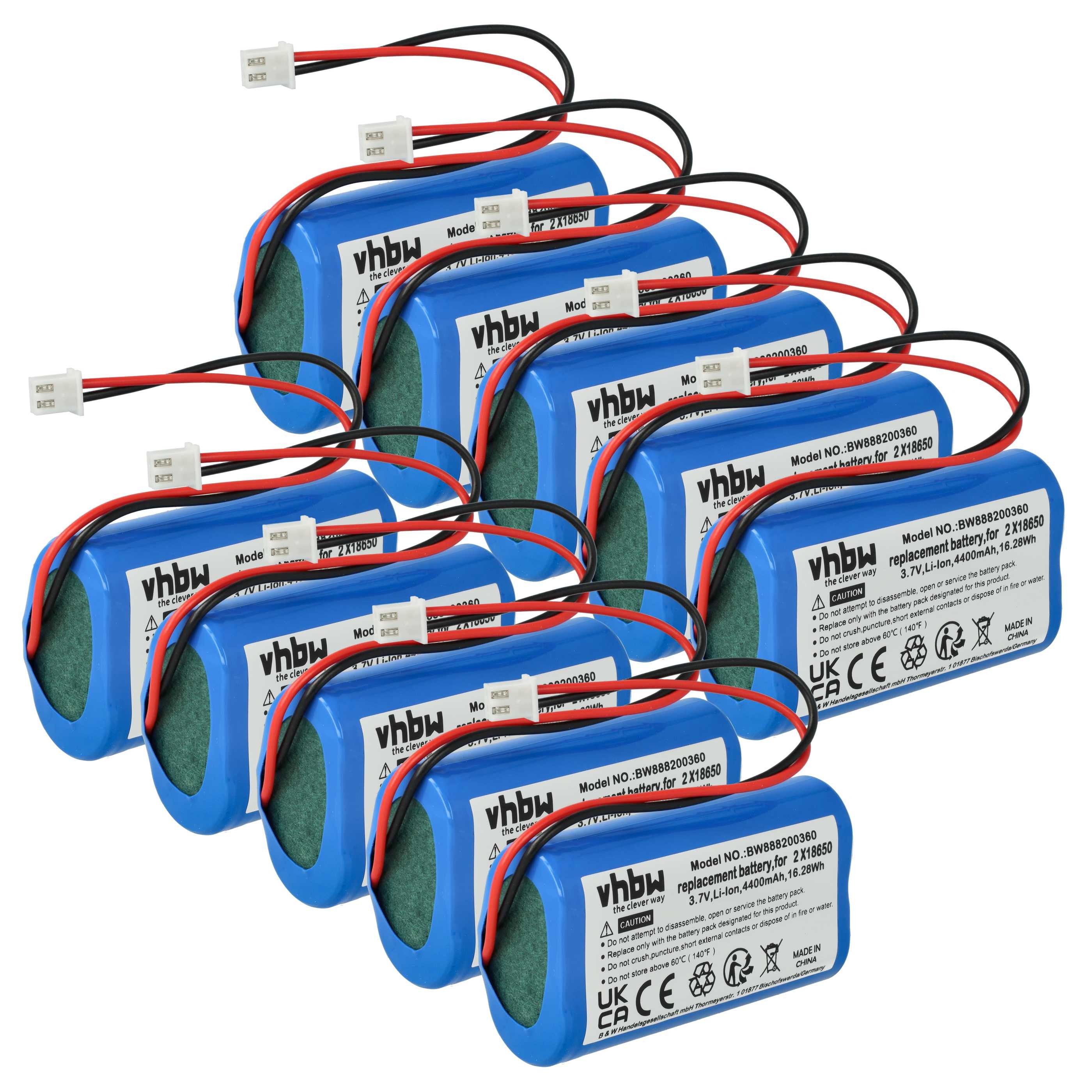 vhbw Akku passend für Villeroy & Boch Neapel 2.0 96878, Neapel 2.0 96877 Akku Akku Li-Ion 4400 mAh (3,7 V, 10 St), Leistungsfähige Austausch-Akkus für Ihre Indoor & Outdoor-Lampe