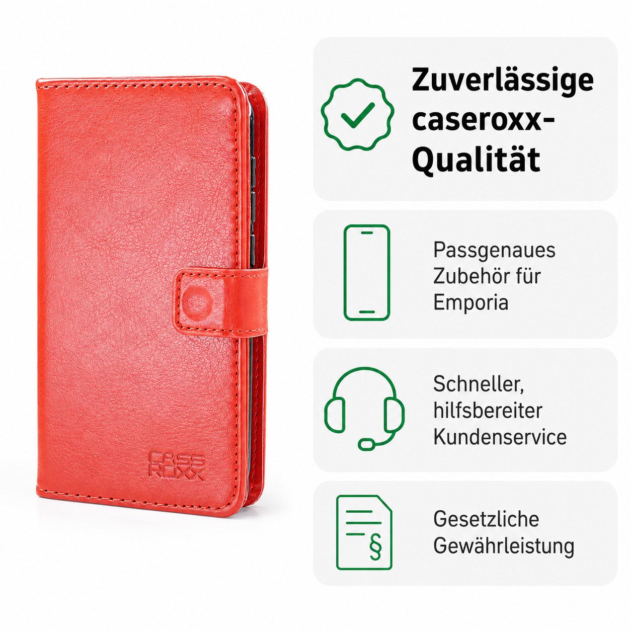 caseroxx Handytasche caseroxx Handytasche Bookstyle-Case für Emporia Smart 5, (Einzelartikel, 1-tlg., Bookstyle-Case), mit Kreditkartenfächern