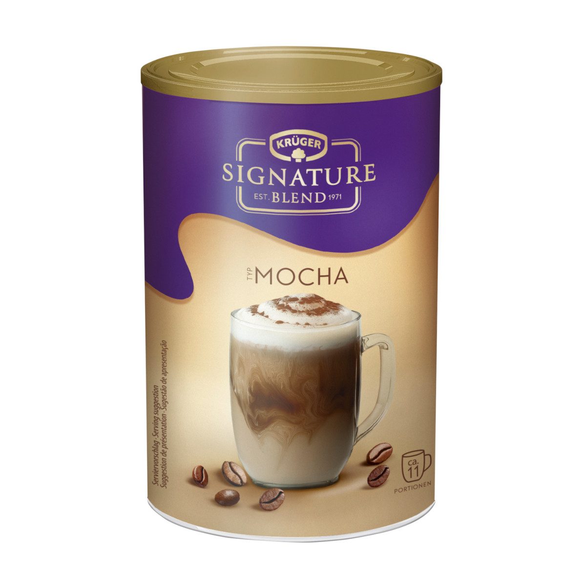 Krüger Kaffee, Krüger Signature Blend Cappucino Typ Mocha Getränkepulver Packung 200g