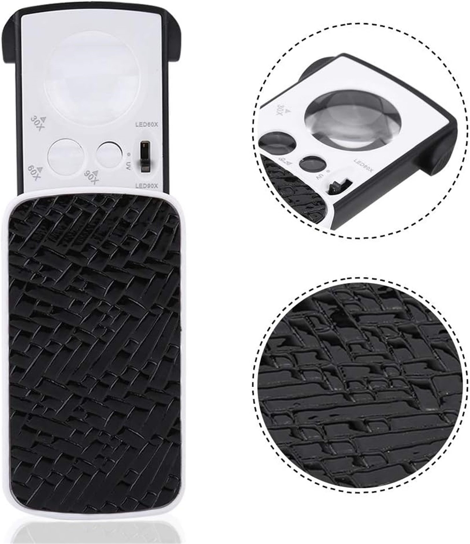 Olotos Taschenlupe Juwelierlupe Vergrößerungsglas Leselupe Leuchtlupe Faltlupe LED Lupe