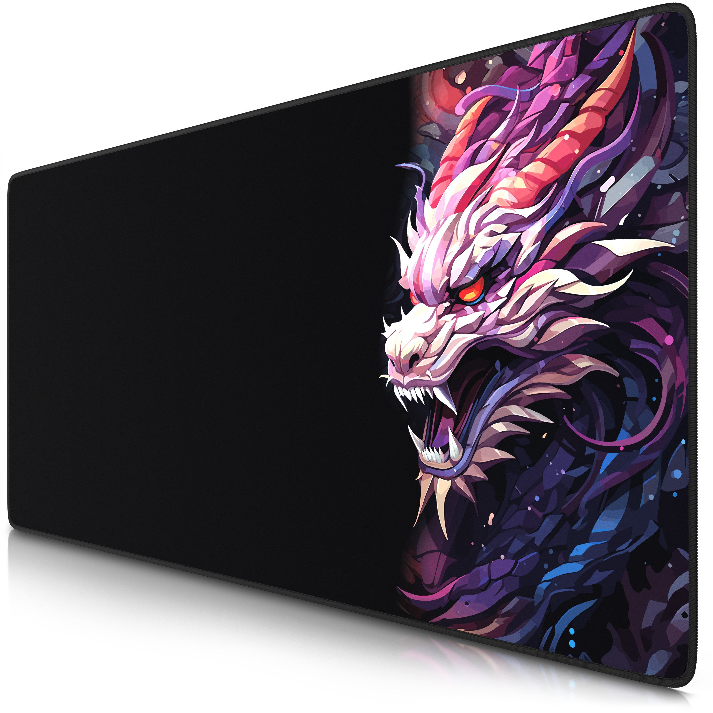 Titanwolf Gaming Mauspad XXL Speed Mousepad 900 x 400 x 3 mm, Schreibtischauflage, abwaschbar (1-St), rutschfeste Rückseite, Geschwindigkeit & Präzision, Colour Dragon 2