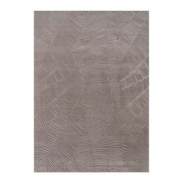Teppich Taipe-Pianta Hasenfell extra weich Hoch-Tief-Struktur, TaraCarpet, rechteckig, Höhe: 13 mm, Hasenfell Blätter grau Wohnzimmer Schlafzimmer Esszimmer 60X110